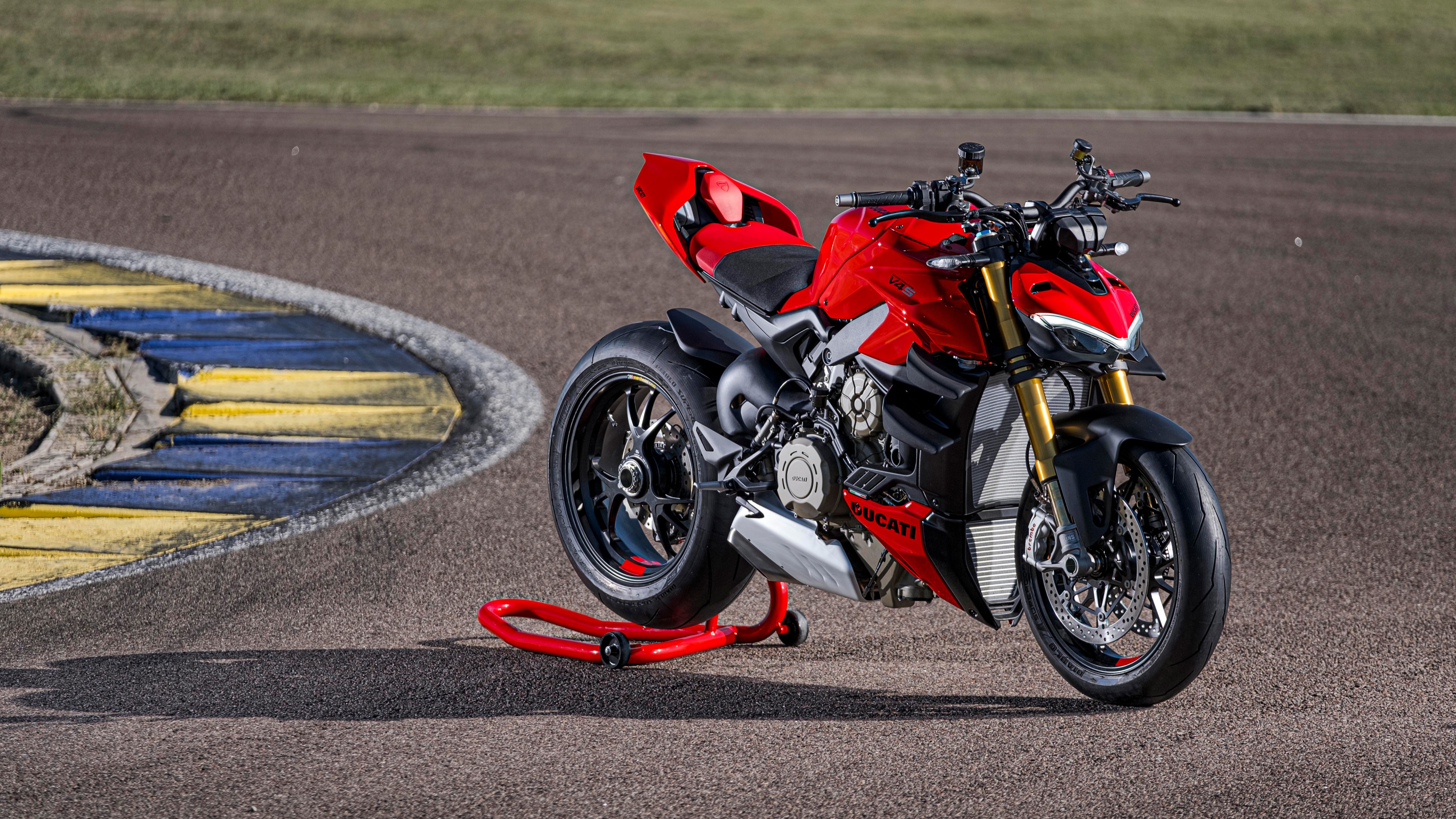 A high-resolution, detailed view of a 2023 Ducati Streetfighter V4 S sports motorcycle.