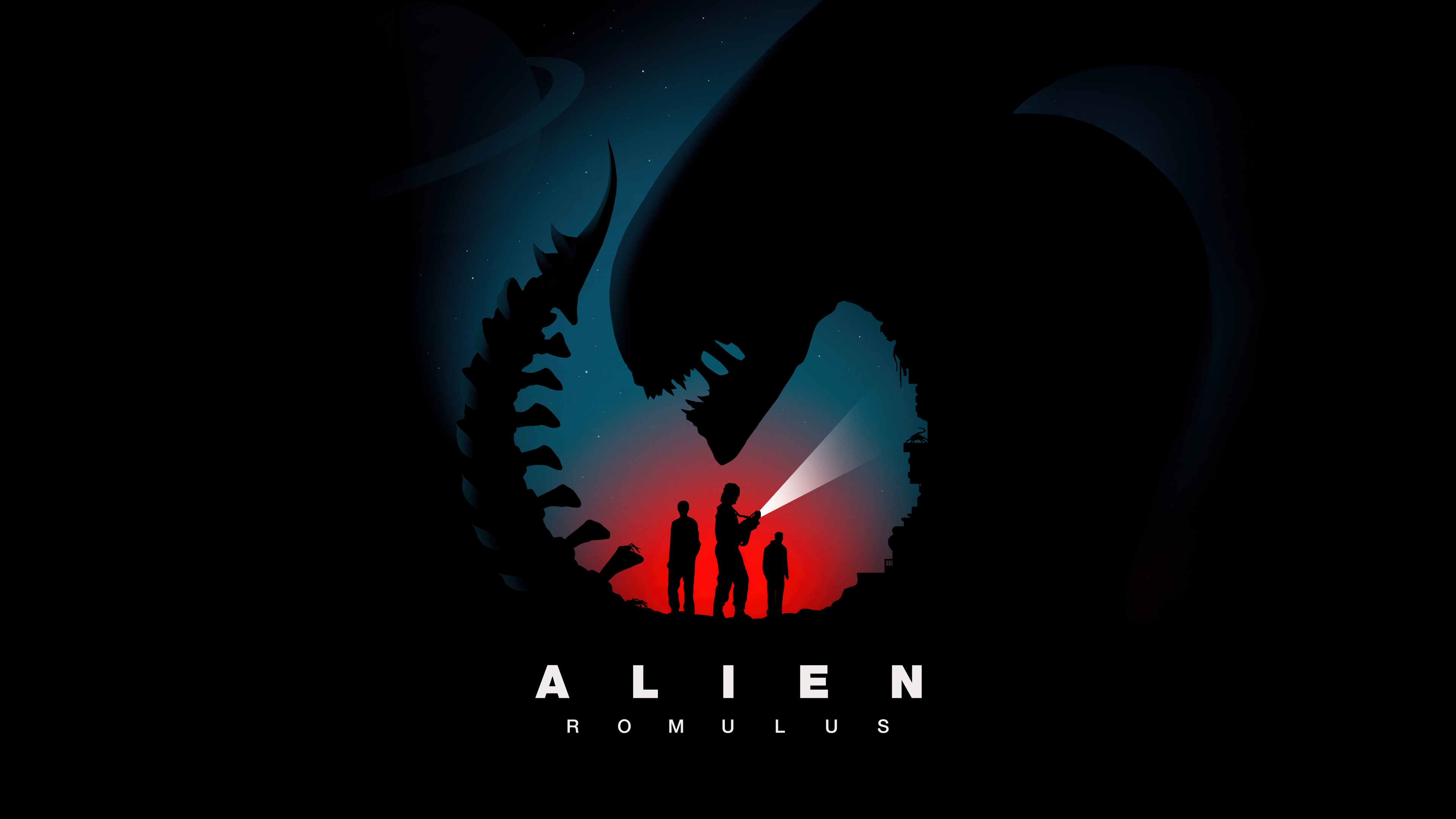 A detailed movie poster for Alien: Romulus featuring the Xenomorph creature.