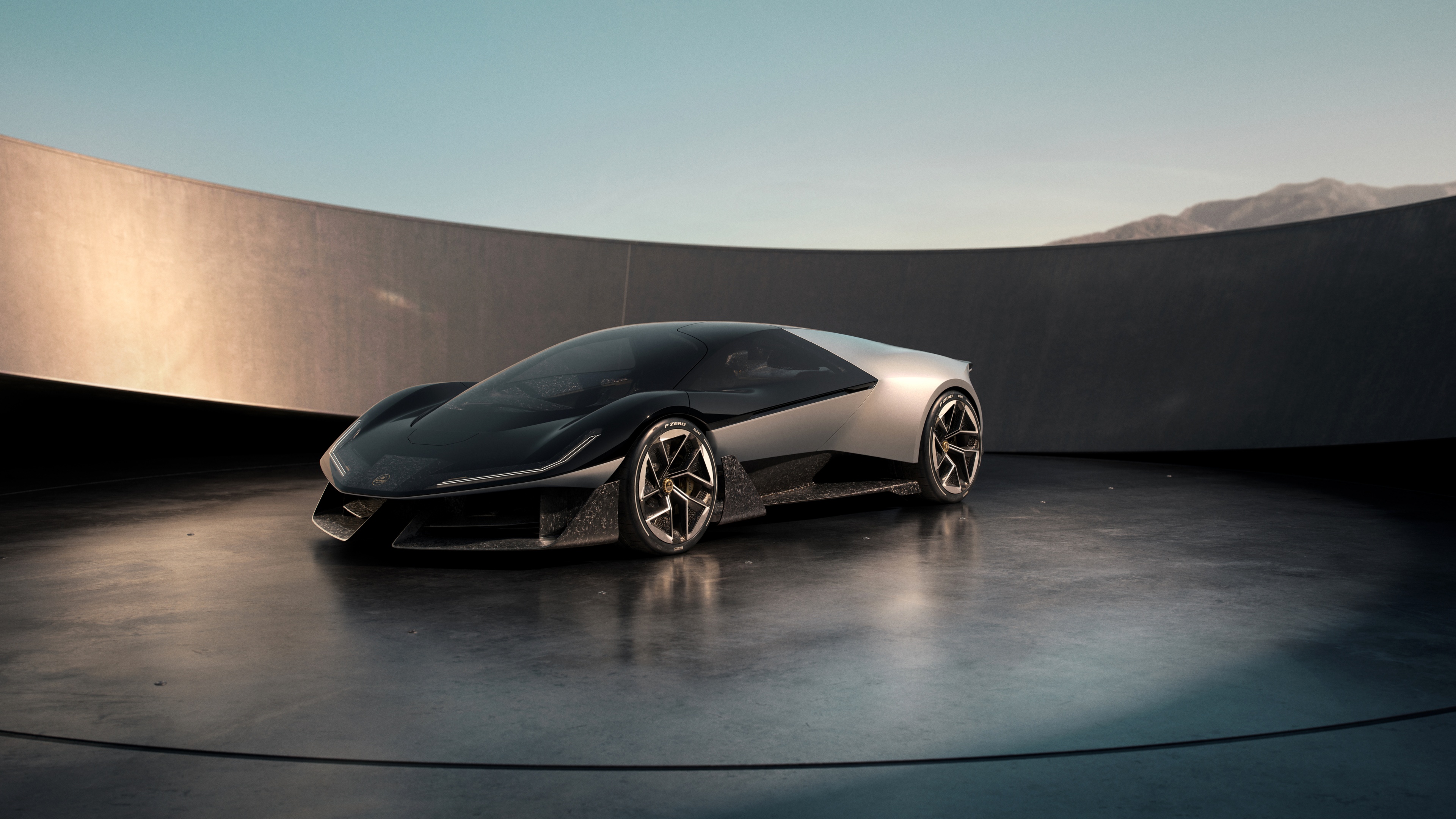 A high-performance futuristic electric sports car with aerodynamic bodywork and glowing accents, showcasing modern automotive design.