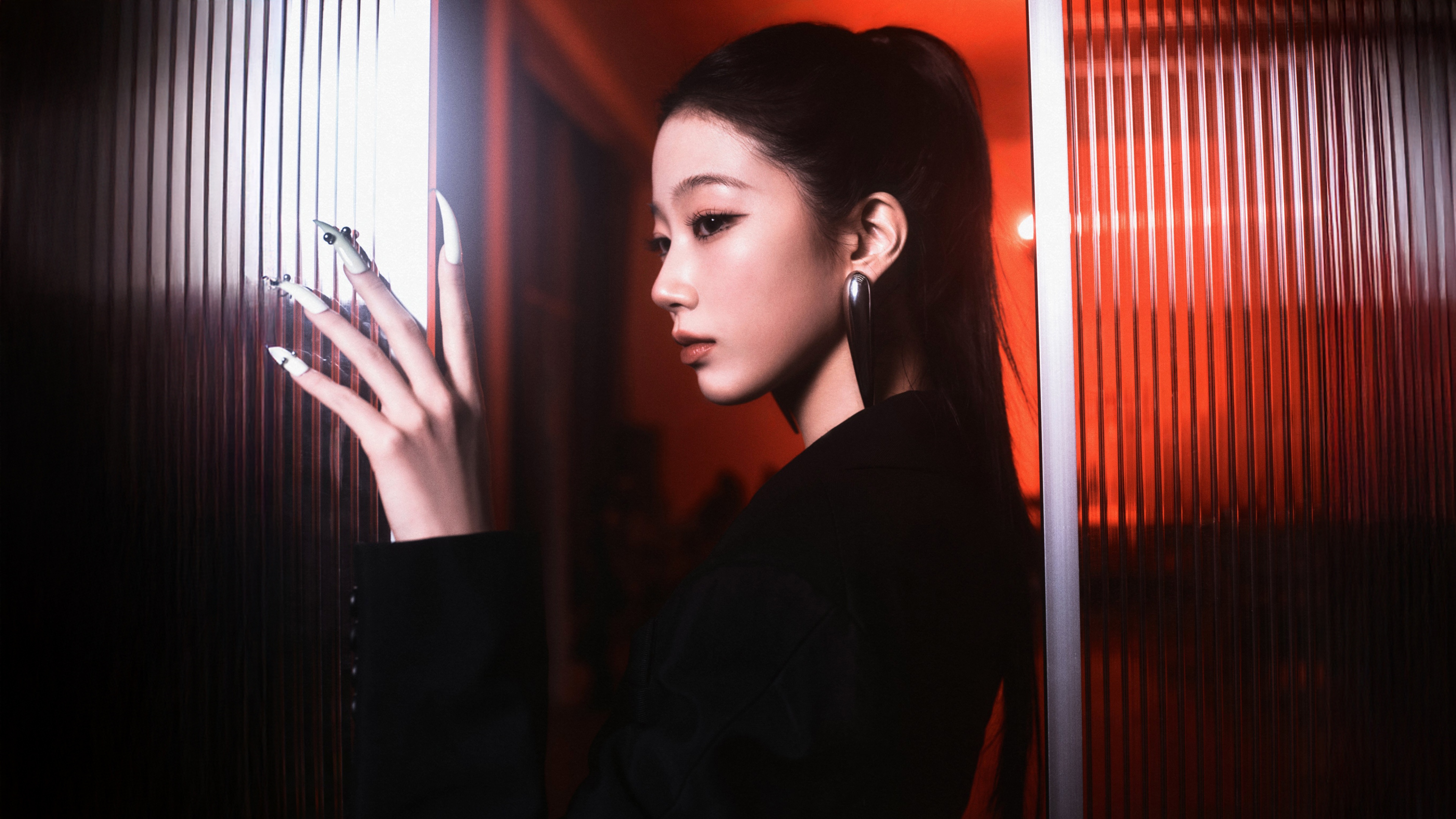A high-quality, detailed portrait of Kazuha, the Japanese singer from the K-pop group LE SSERAFIM.