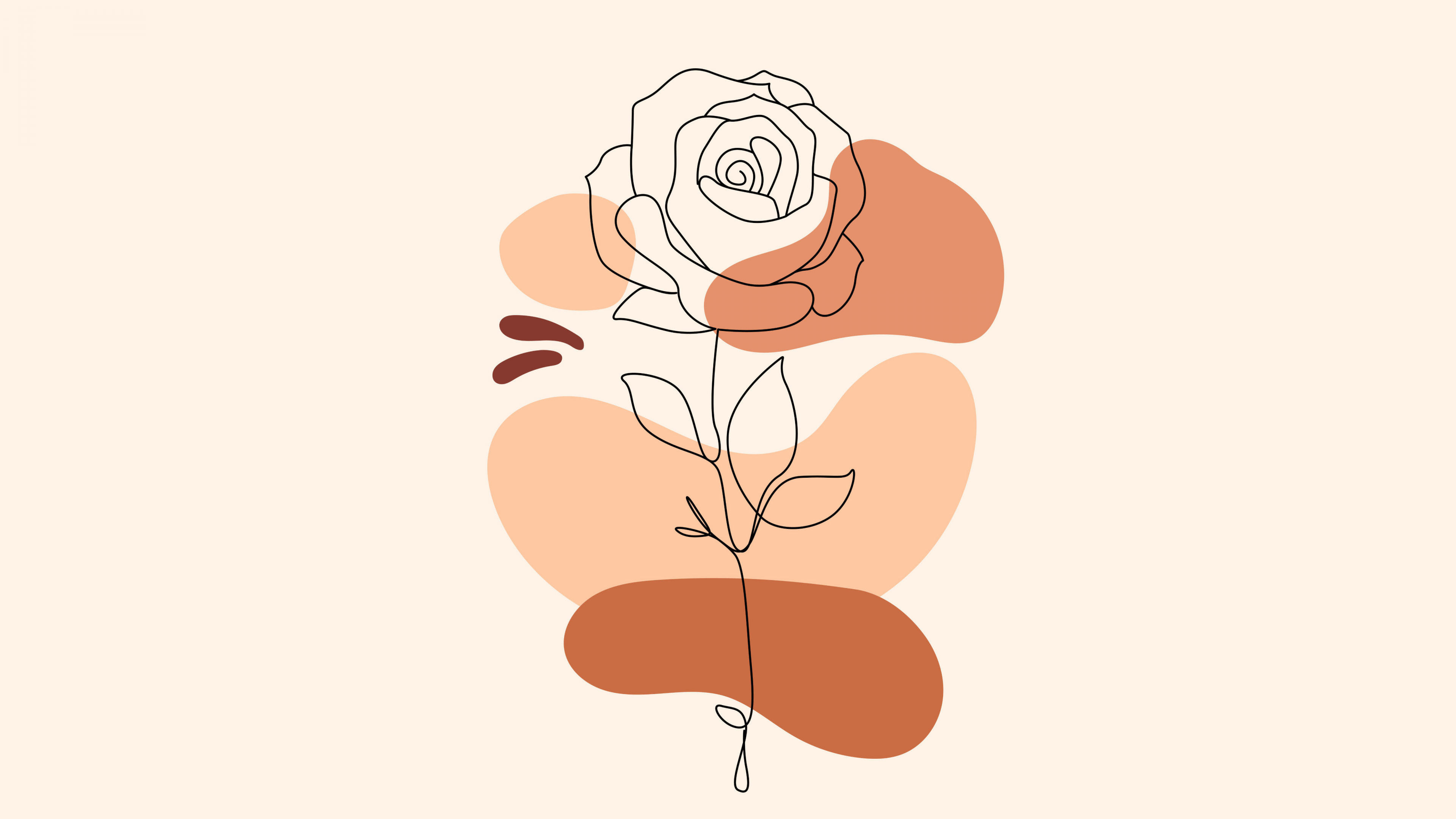 Minimalist abstract rose flower with boho art style and delicate old lace textures.