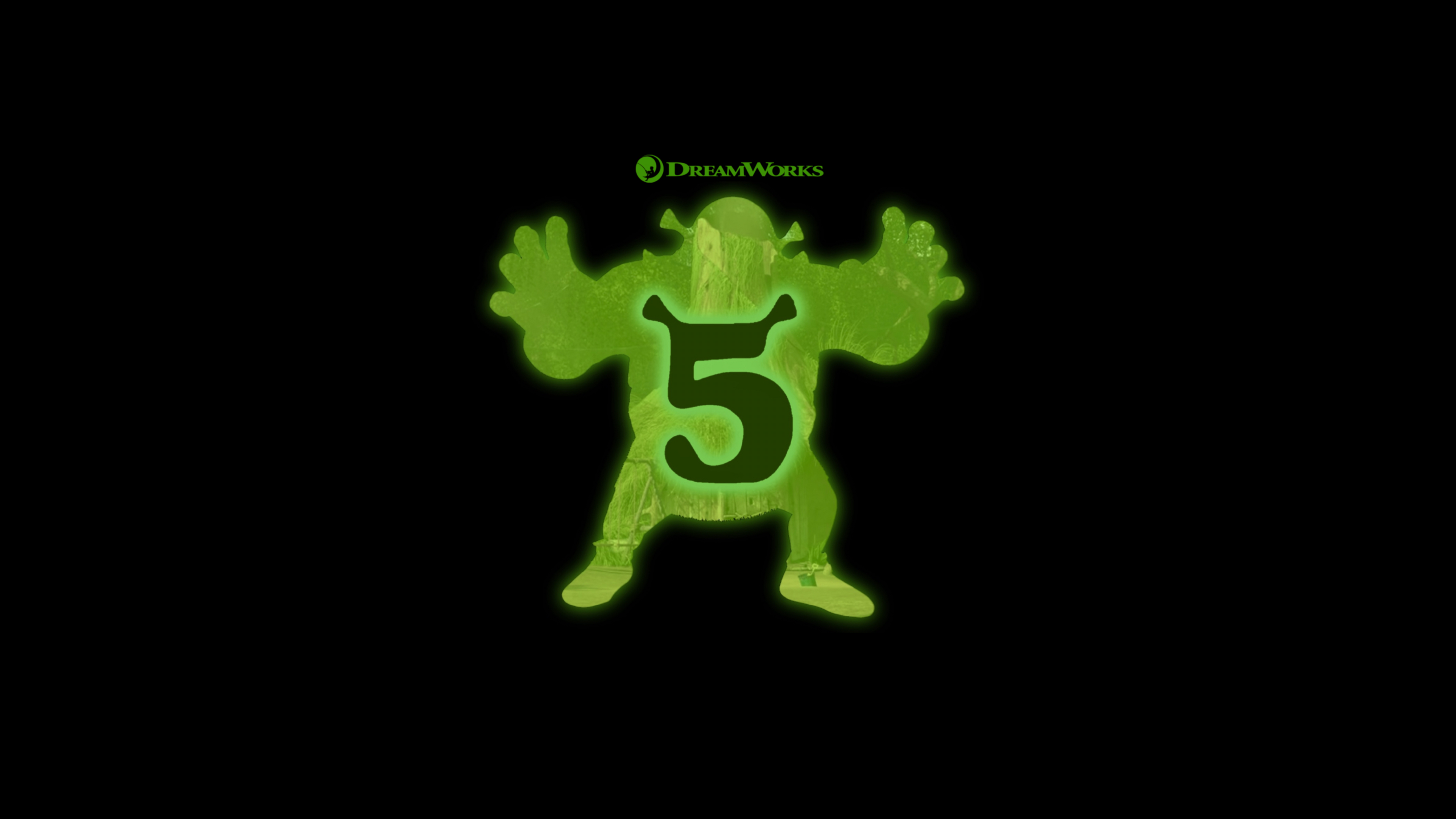 A high-resolution cinematic poster of Shrek from the Shrek movie franchise on a solid black background.