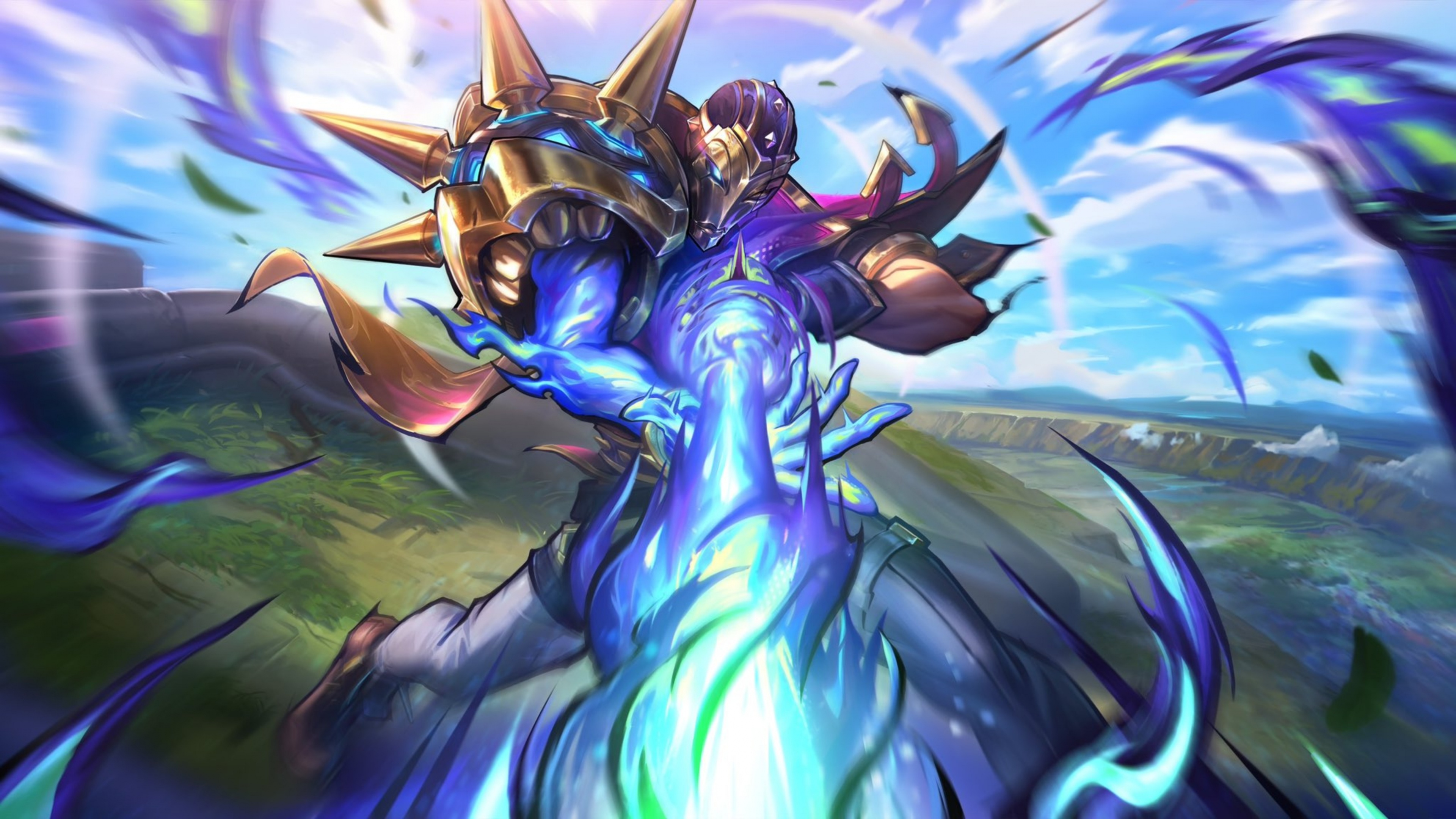A cinematic depiction of legendary champions fighting in the League of Legends Tournament of Souls.