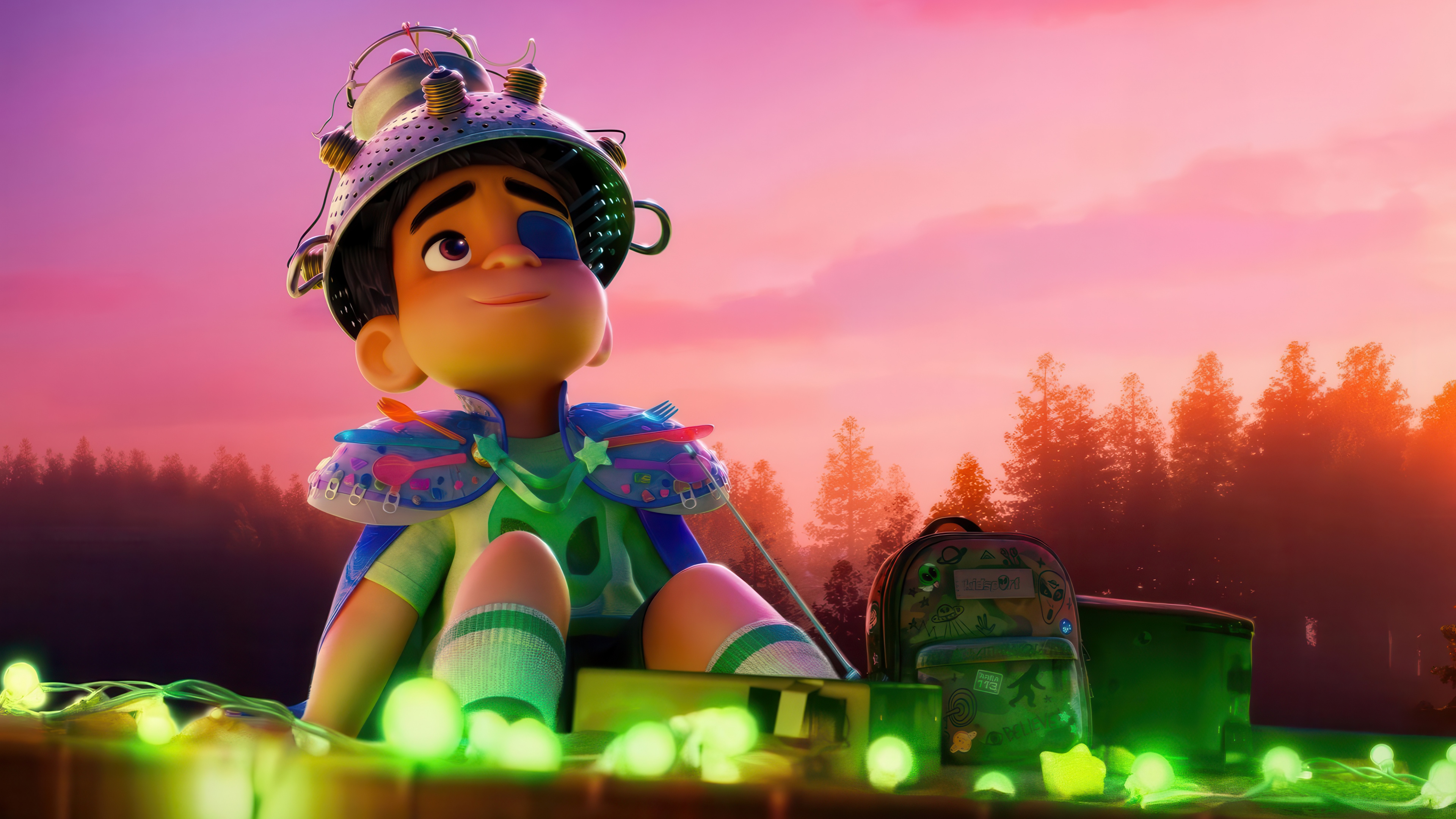 A high-resolution 5K cinematic portrait of Elio from the Pixar movie Elio.