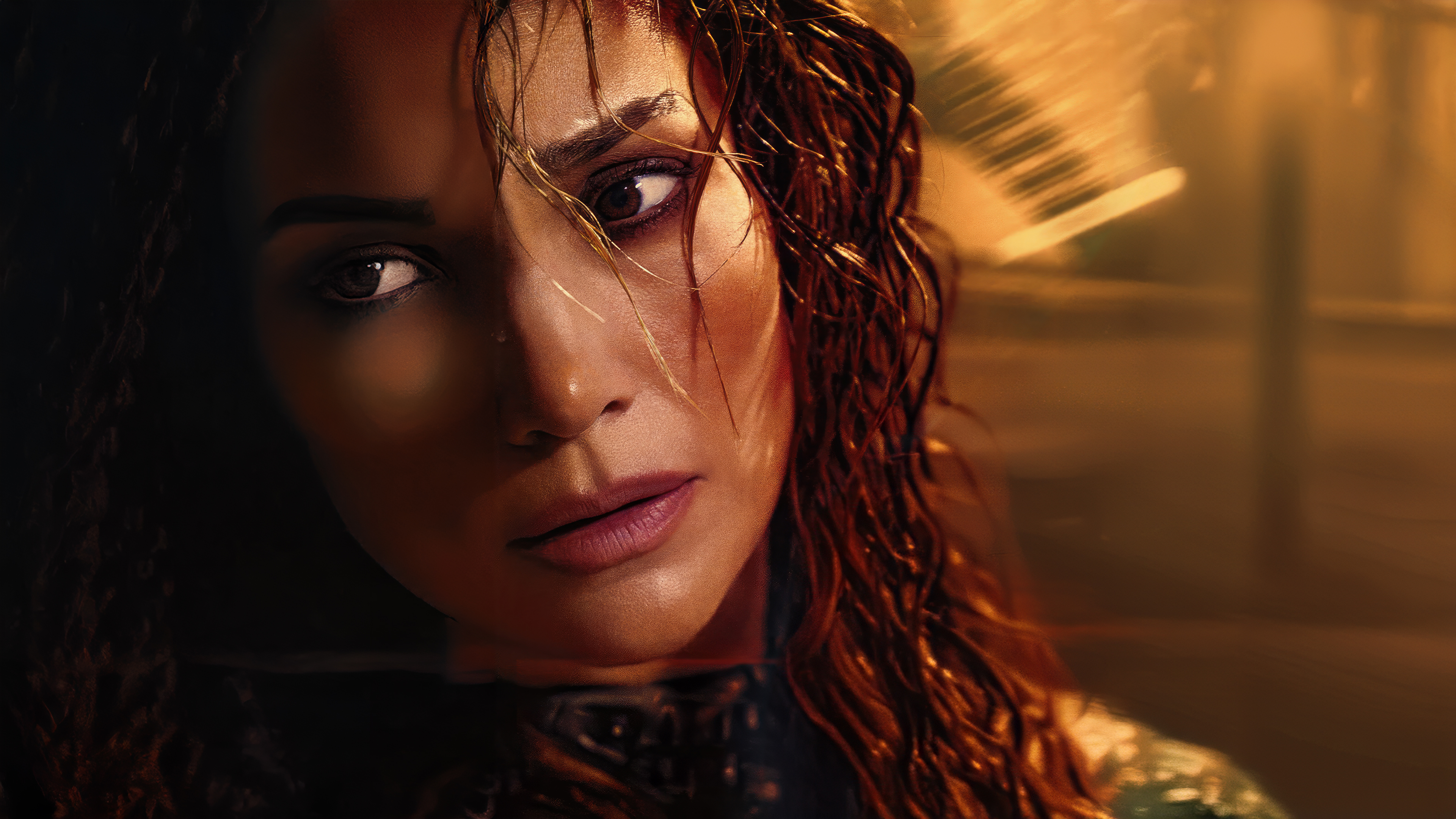 A cinematic portrait of Jennifer Lopez as the character Atlas from the 2024 movie Atlas.