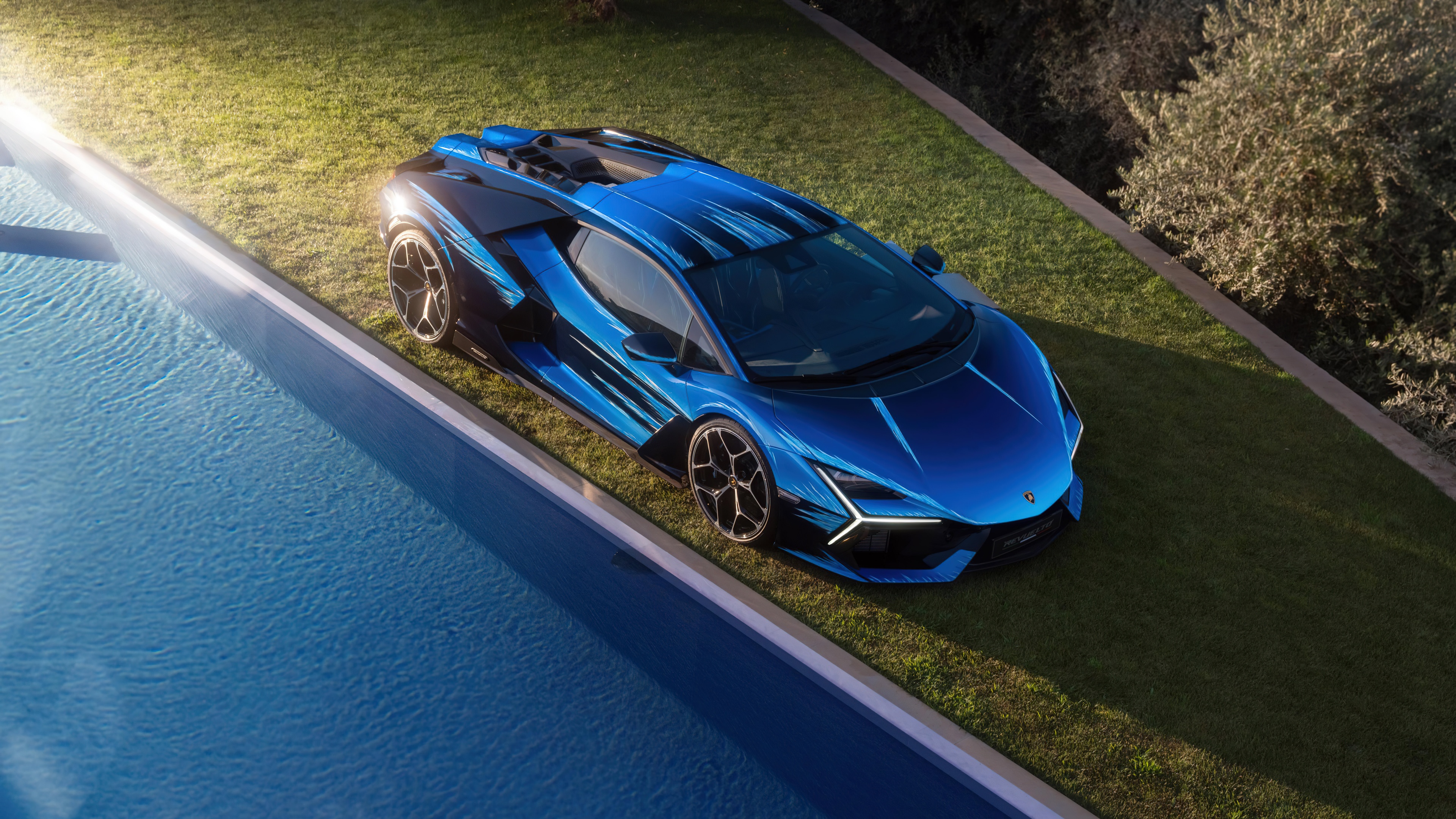 A detailed and high-resolution view of the 2024 Lamborghini Revuelto Opera Unica, showcasing its sleek aerodynamic lines and premium finish.