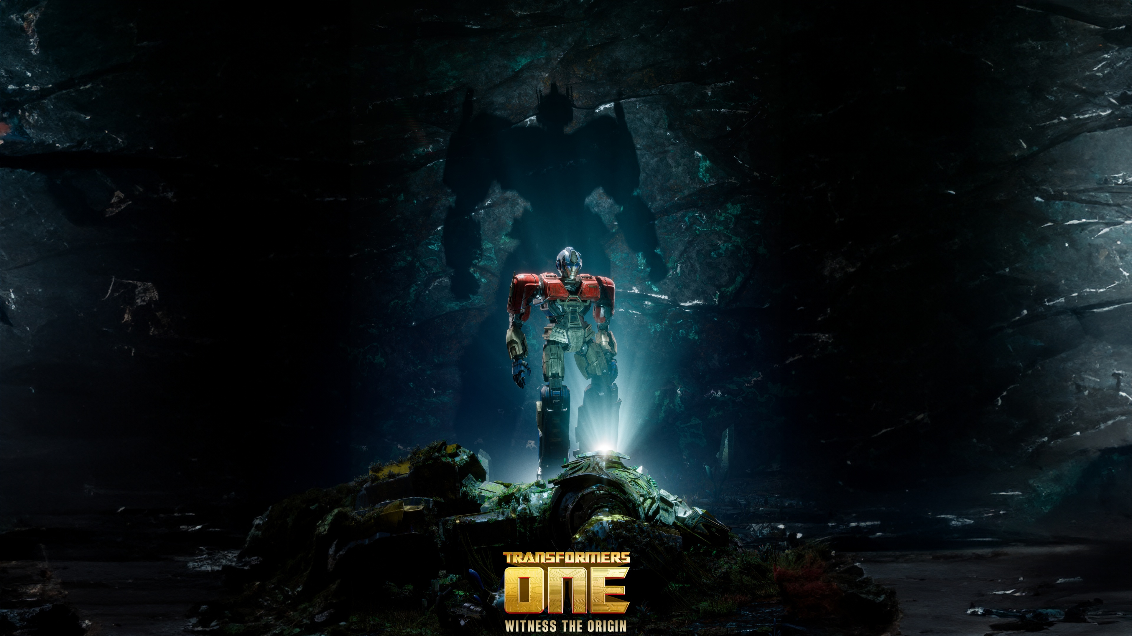A cinematic high-resolution close-up of Orion Pax from the movie Transformers One.
