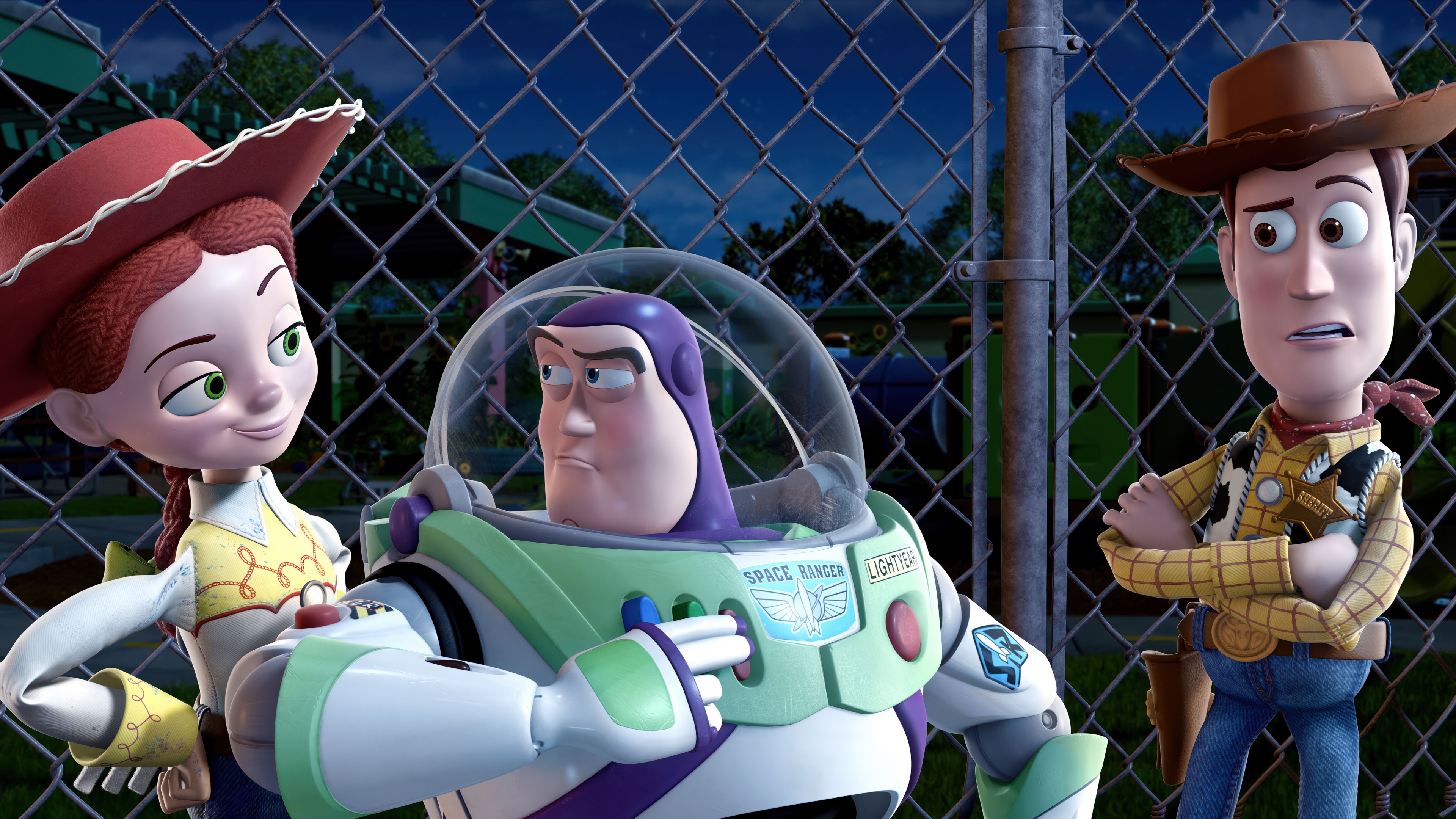 A cinematic movie poster featuring the characters Woody and Buzz Lightyear from the animation movie Toy Story.
