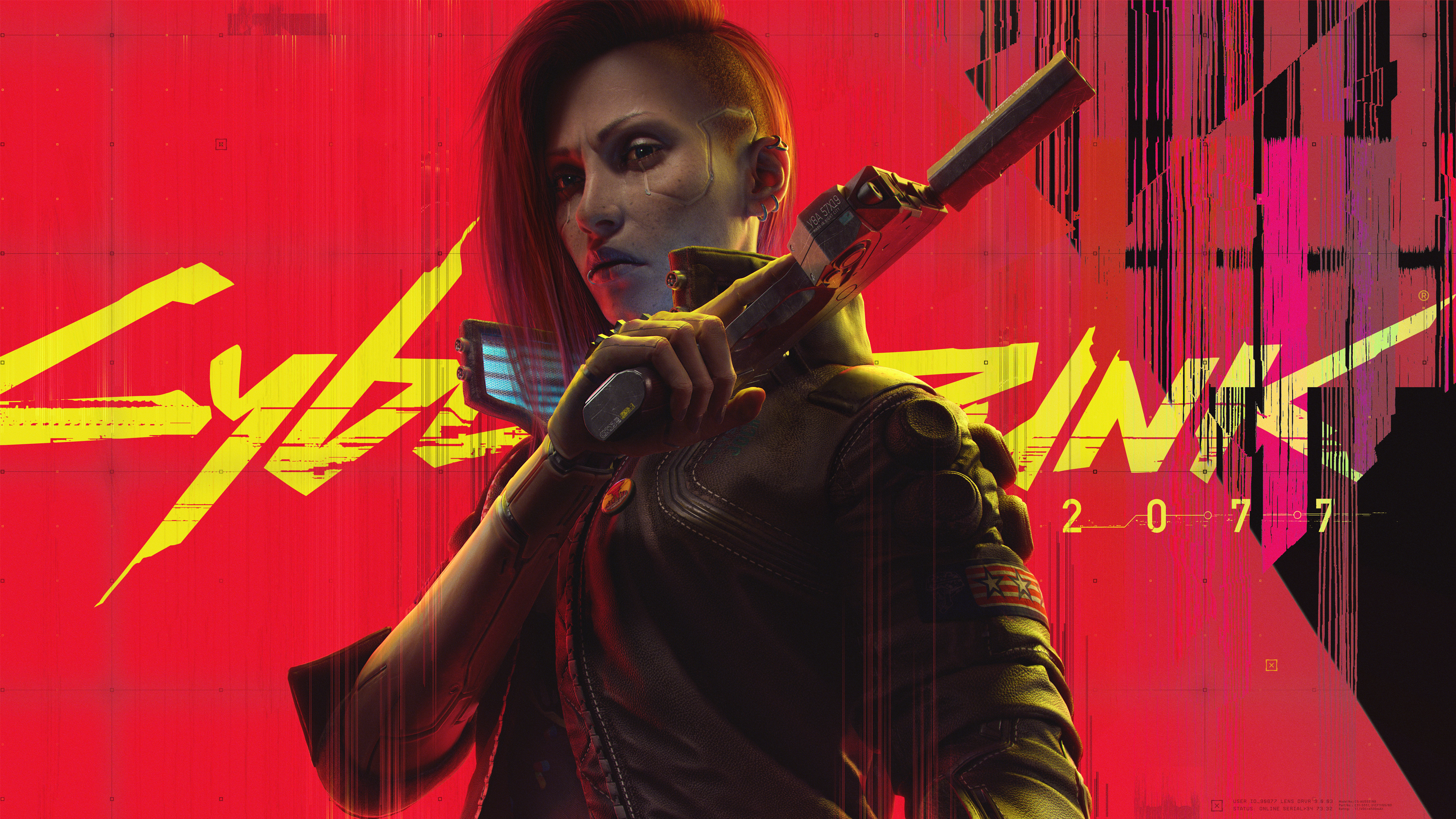 V from Cyberpunk 2077: Phantom Liberty standing in a neon-lit, futuristic cyberpunk cityscape.