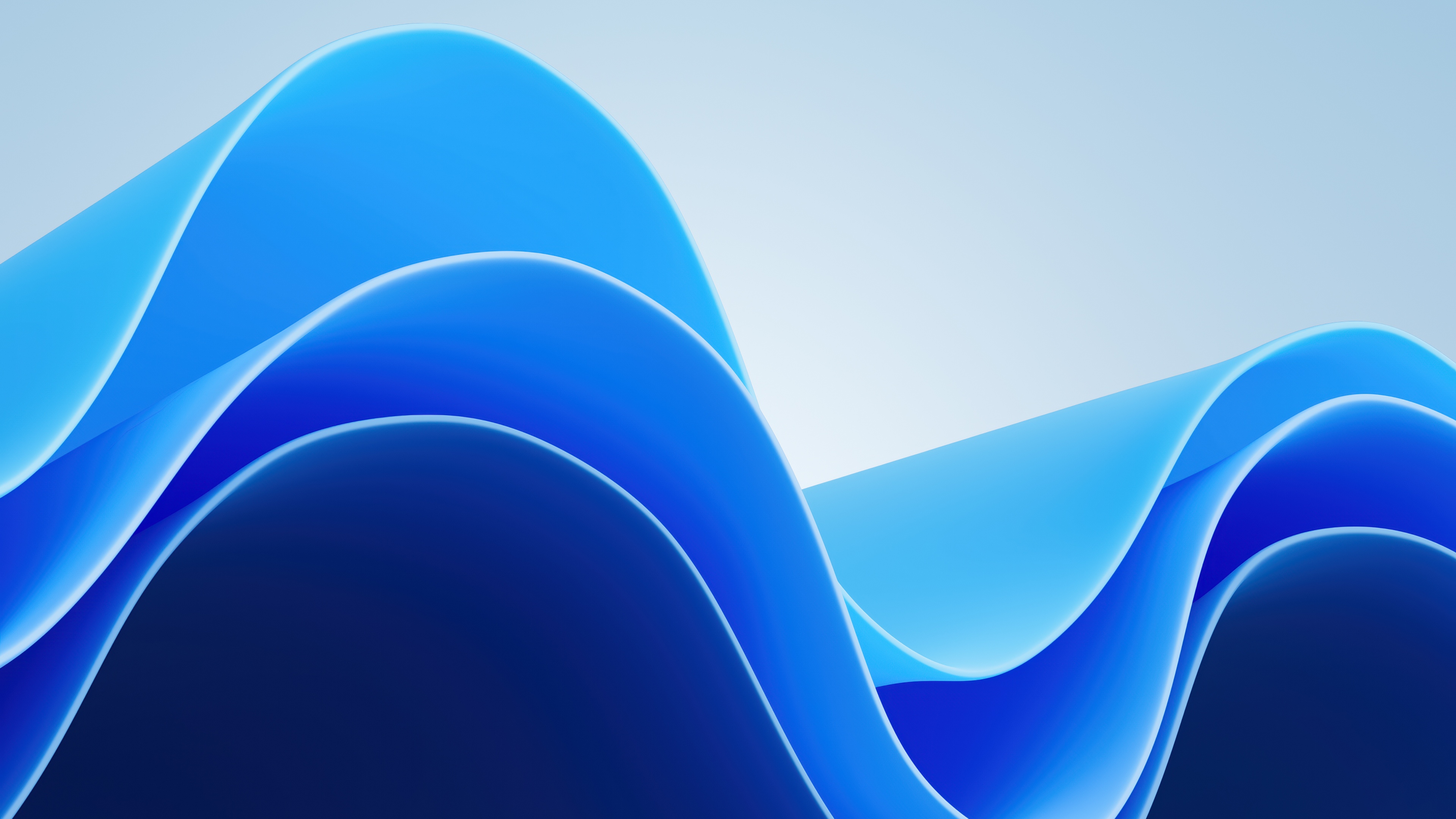A high-resolution abstract composition of flowing blue and azure waves with a smooth, liquid-like texture.