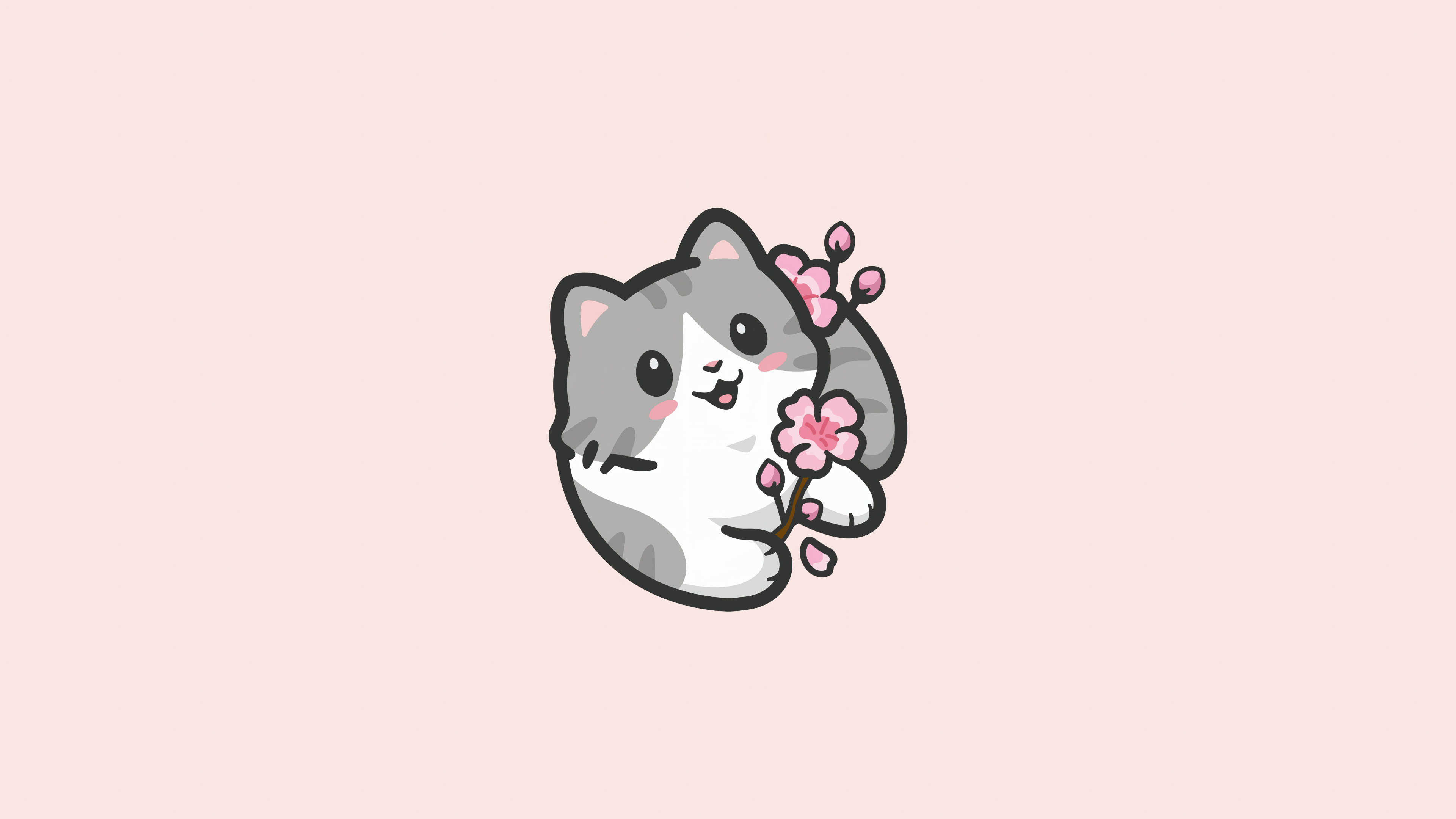 A close-up of a cute, fluffy kitten set against a soft, girly, and aesthetic pastel background.