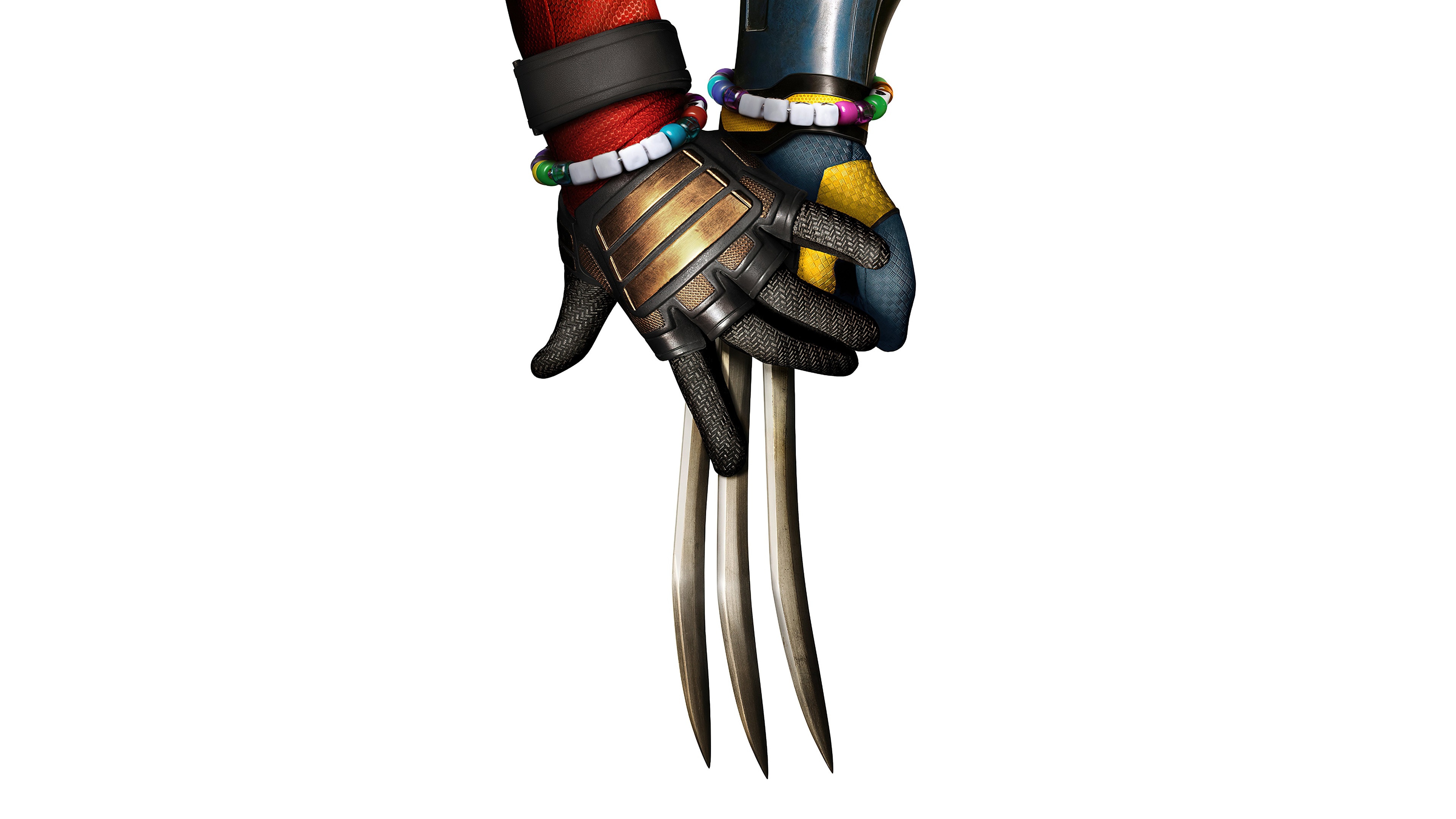Deadpool and Wolverine standing together against a white background in a high-quality IMAX movie poster style, featuring characters from the Marvel Cinematic Universe.