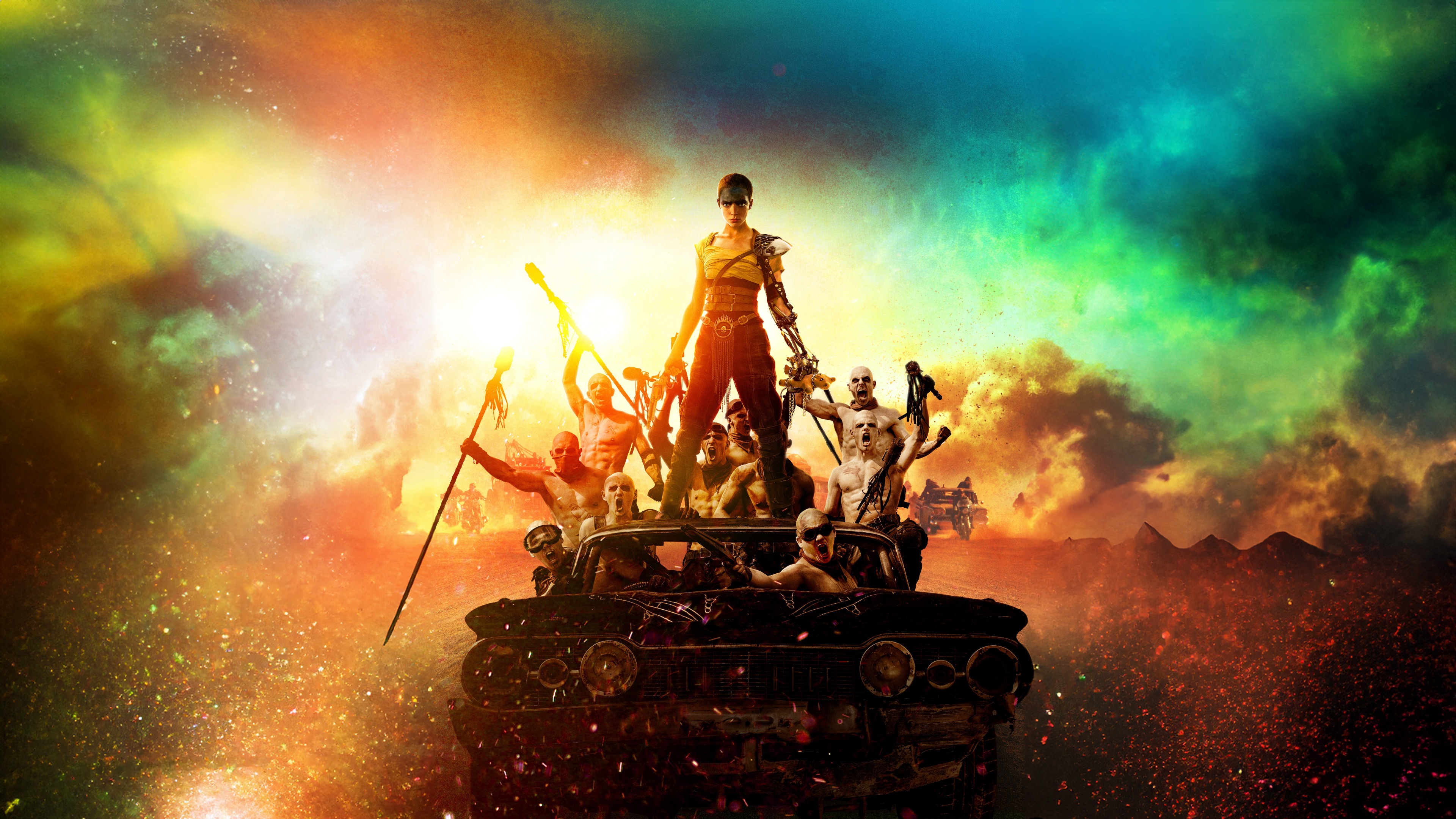 Cinematic movie poster of Furiente Furiosa from Furiosa: A Mad Max Saga
