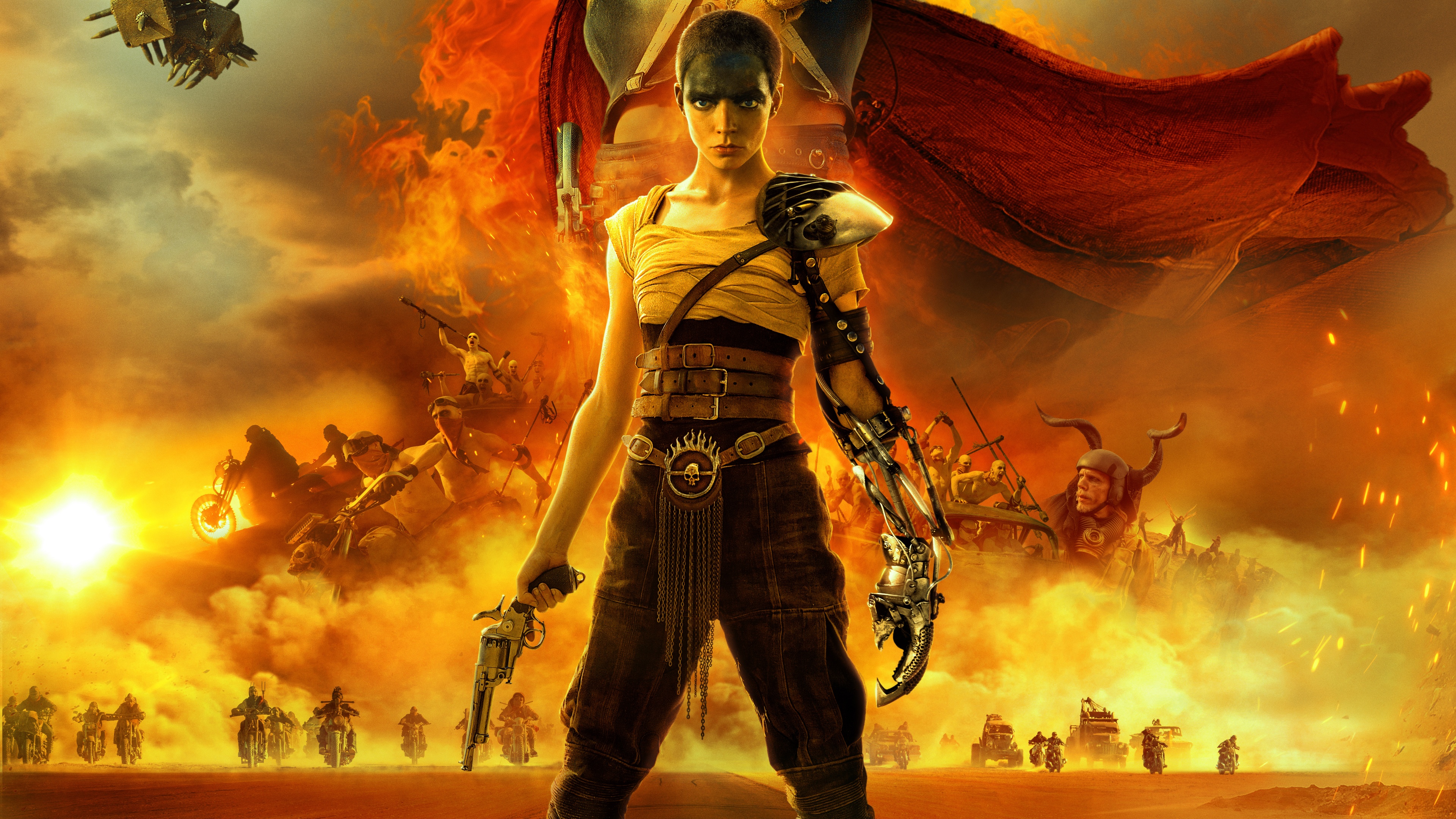 Cinematic portrait of the character Furiosa from the movie Furiosa: A Mad Max Saga