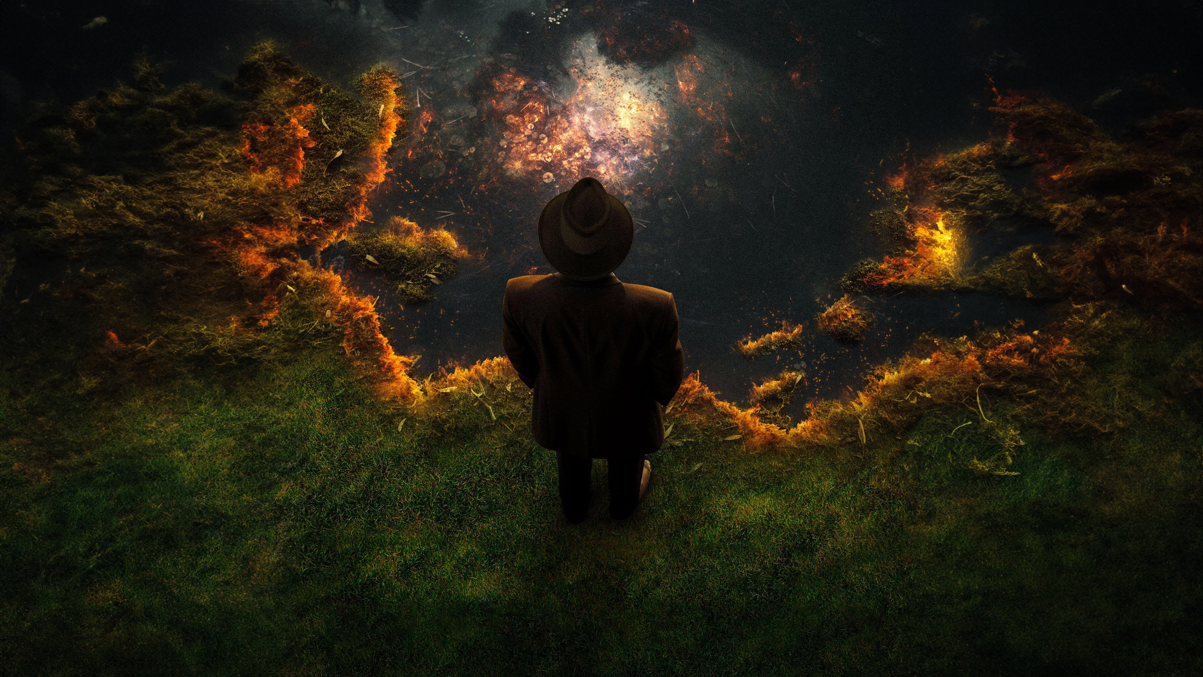 Cinematic portrait of J. Robert Oppenheimer from the movie Oppenheimer