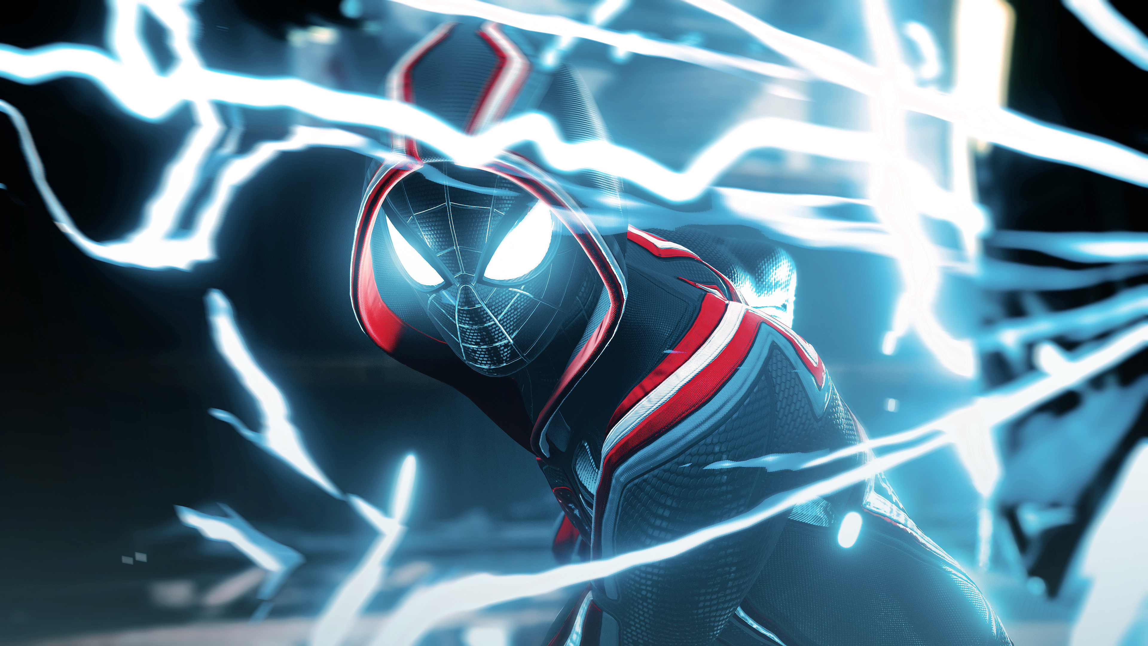 Miles Morales as Spider-Man from the video game Marvel's Spider-Man: Miles Morales.