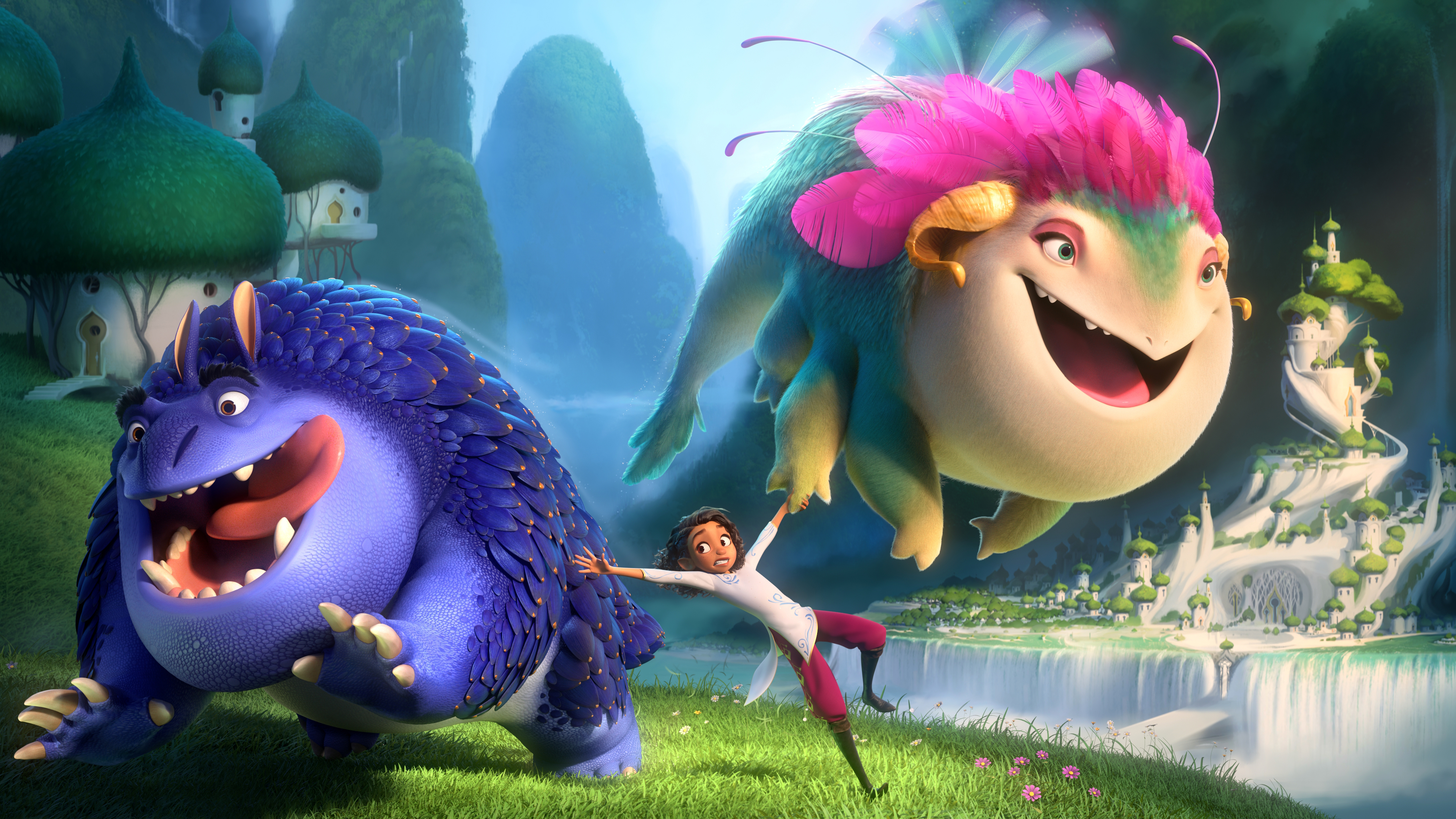 Princess Ellian from the animated movie Spellbound (2024) in a magical setting