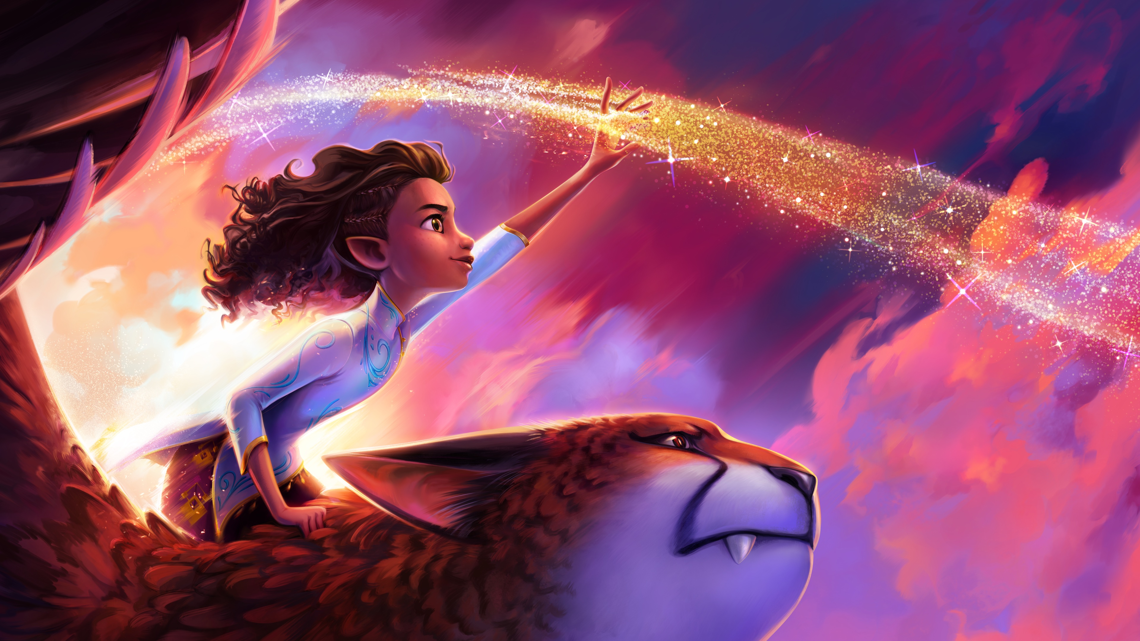 A magical portrait of Princess Ellian from the animated movie Spellbound (2024).