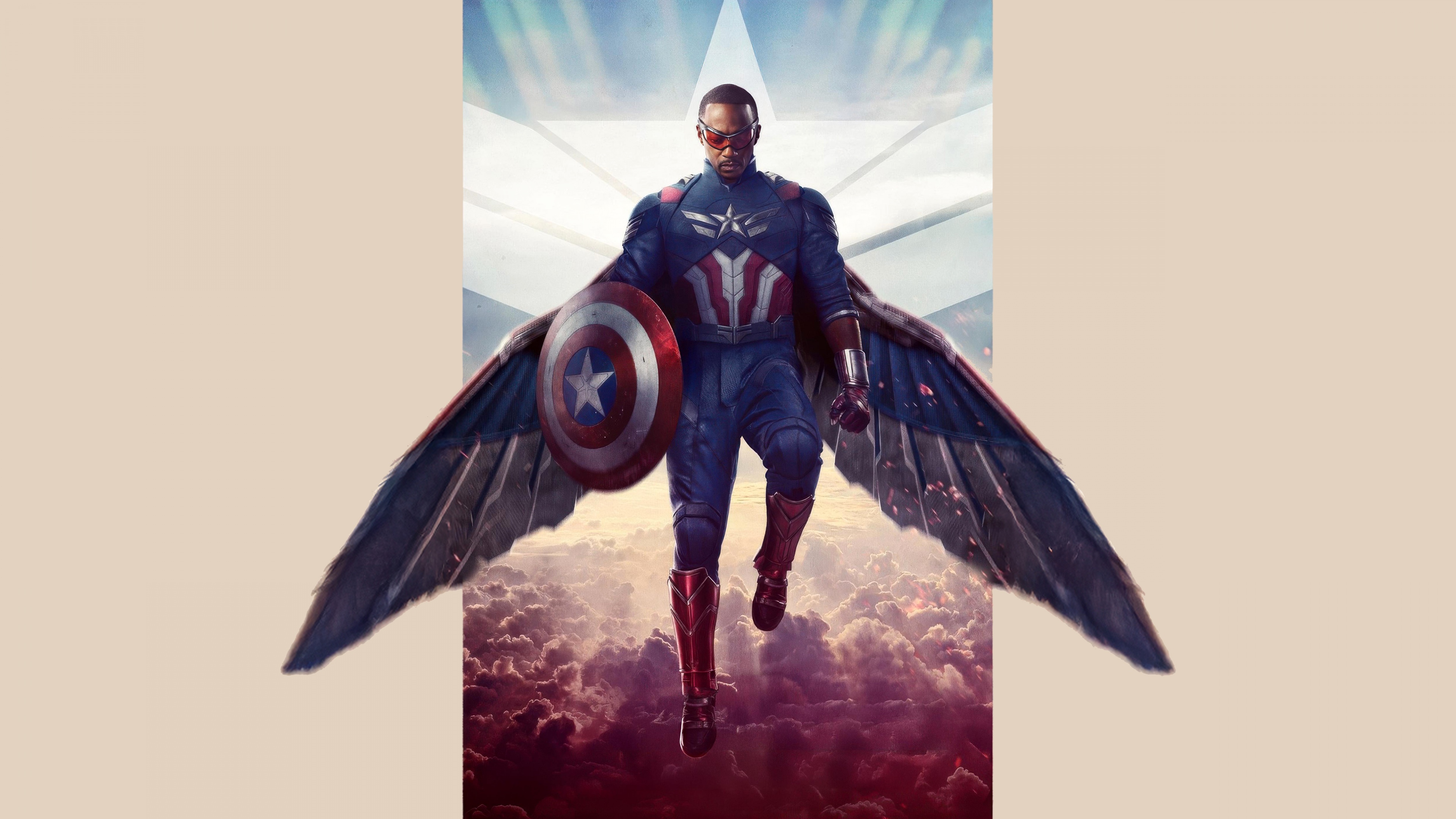 Sam Wilson appearing as Captain America in the movie Captain America: Brave New World