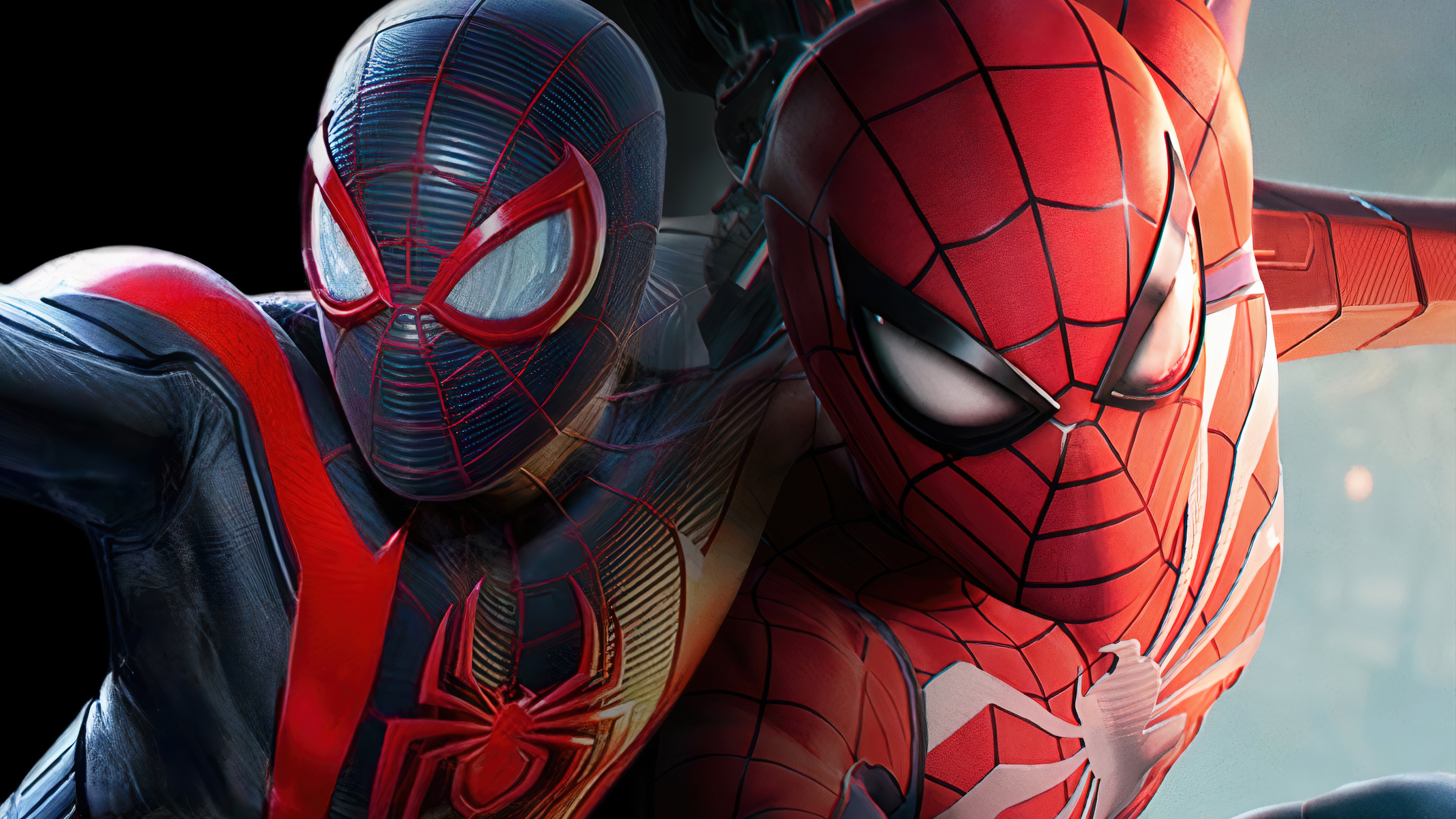 Spider-Man from Marvel's Spider-Man 2 in a dynamic action pose, showcasing PlayStation 5 graphics.