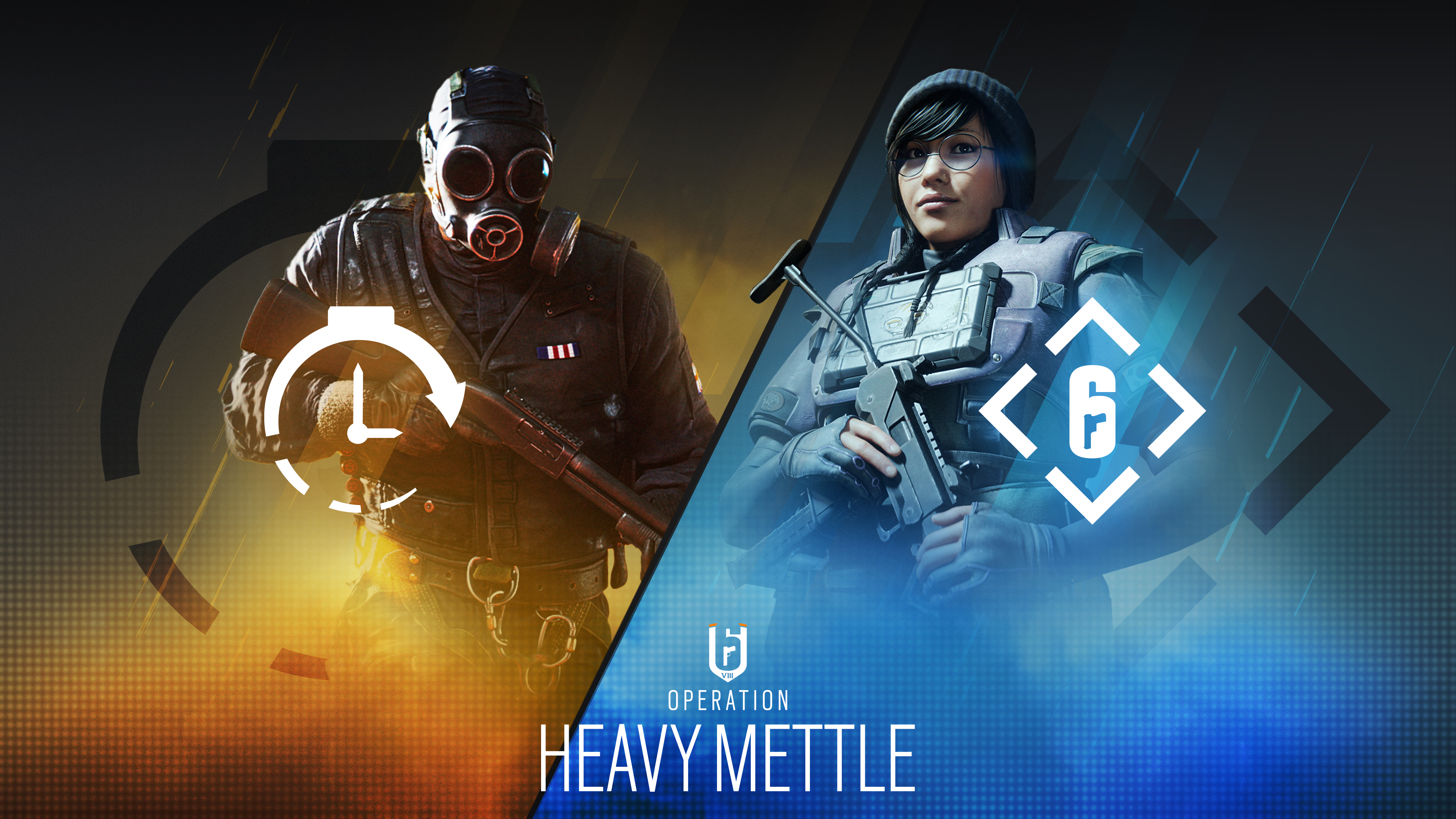 A heavily equipped tactical operator from Rainbow Six Siege in a combat-ready stance within a gritty environment.