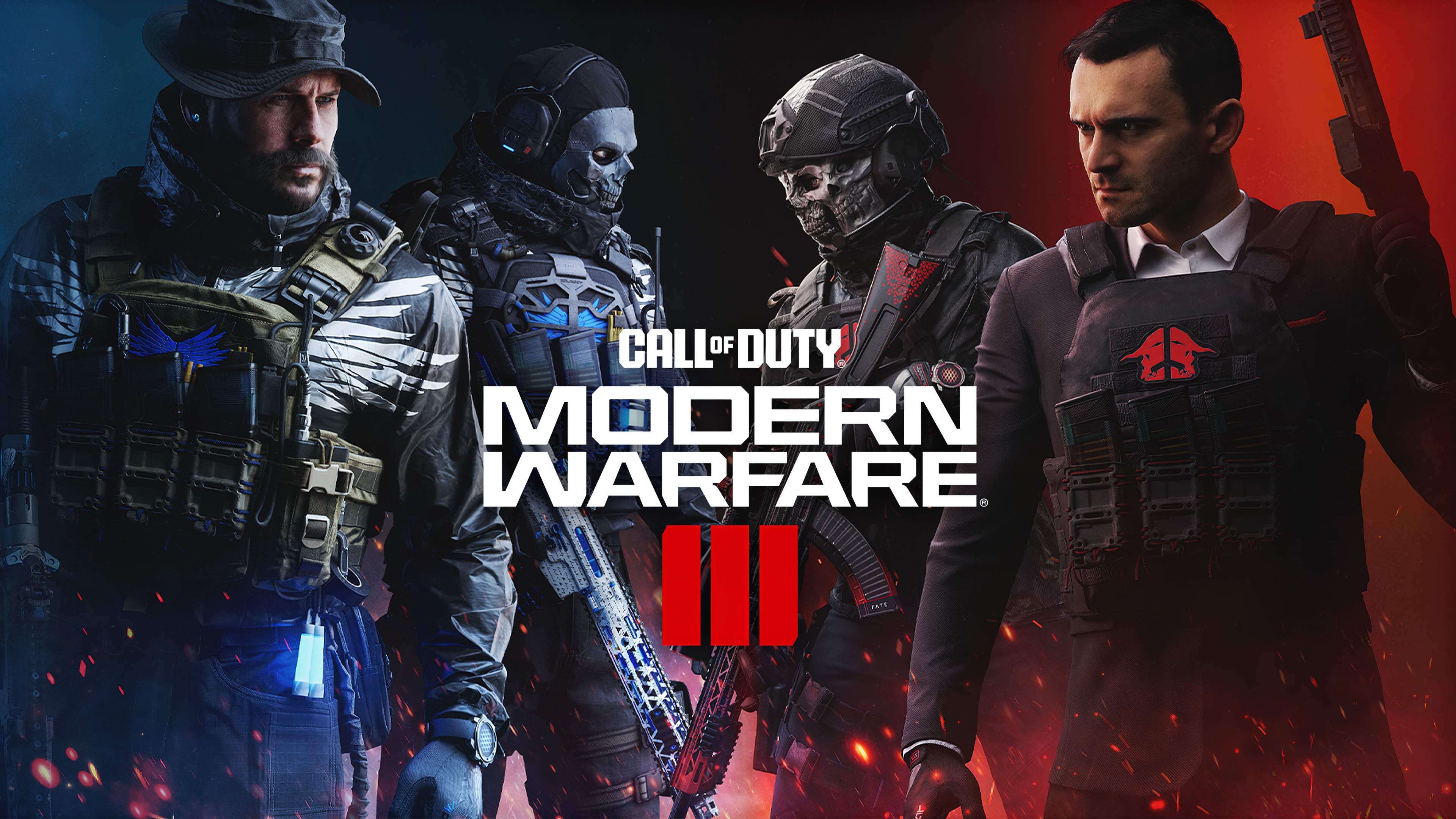 Elite soldiers from Task Force 141 in a tactical combat setting from Call of Duty: Modern Warfare III.