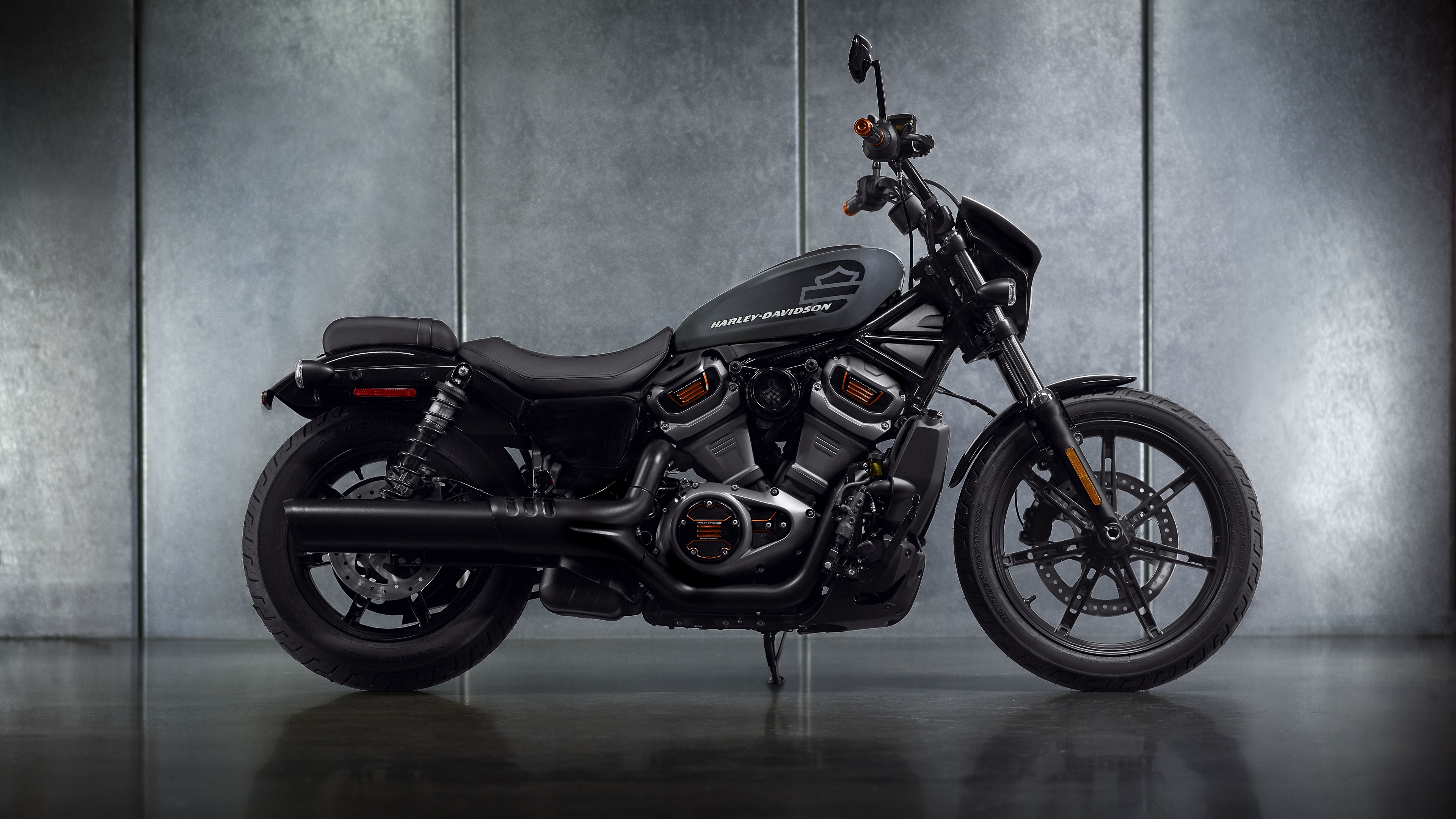 Close-up high-detail shot of a 2022 Harley-Davidson Nightster cruiser motorcycle.
