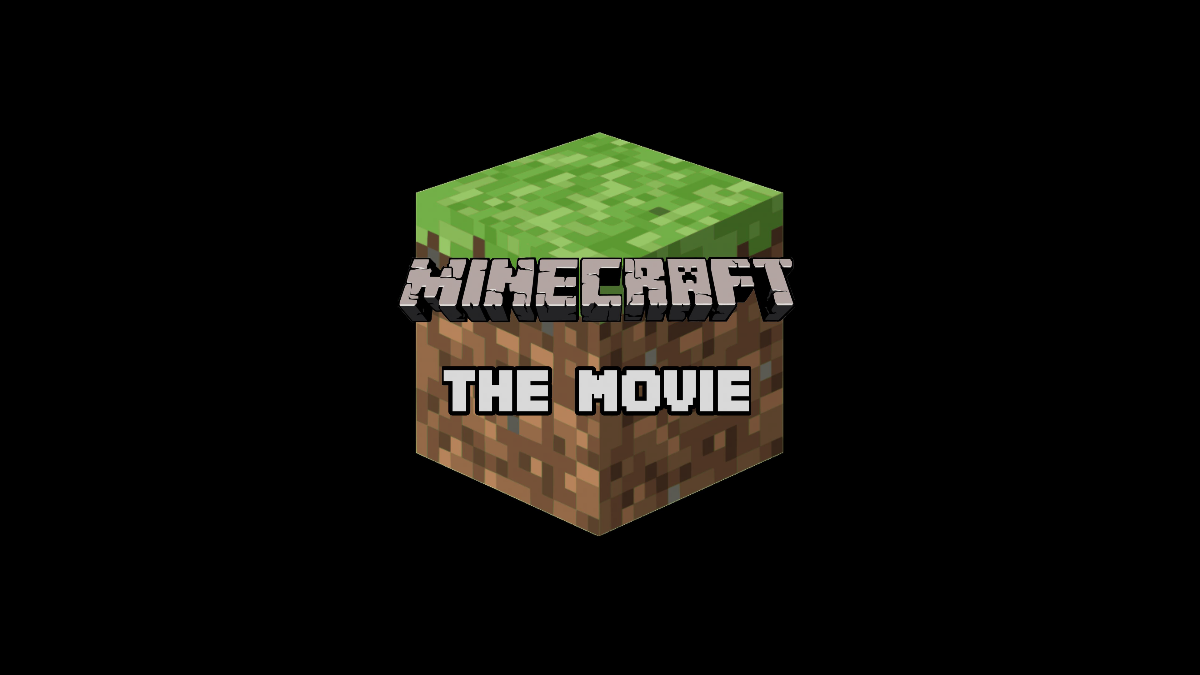 A high-resolution 5K cinematic poster for A Minecraft Movie (2025) featuring Steve from the Minecraft universe against a solid black background.