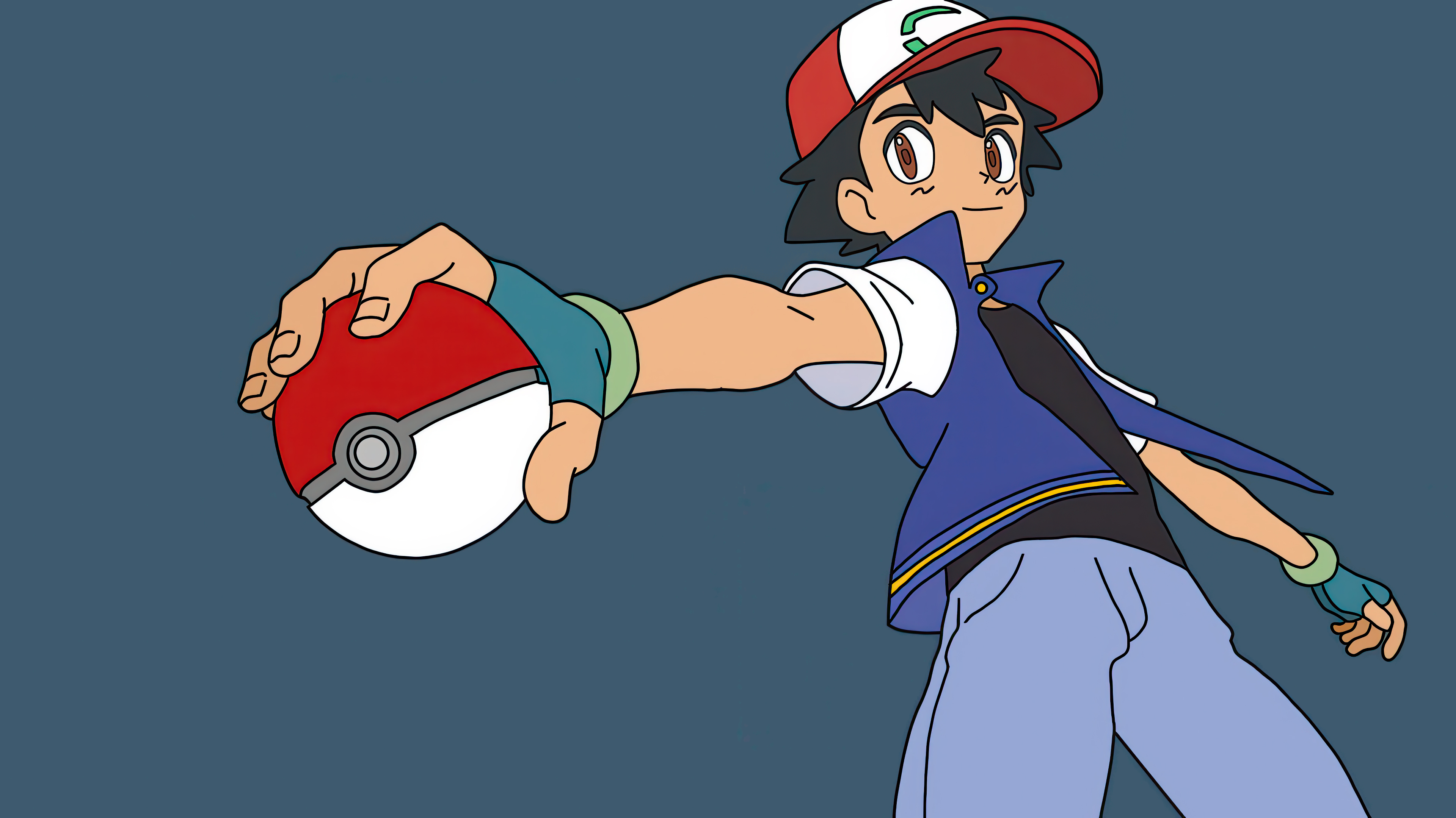 Ash Ketchum with a Pokéball from the Pokémon franchise.