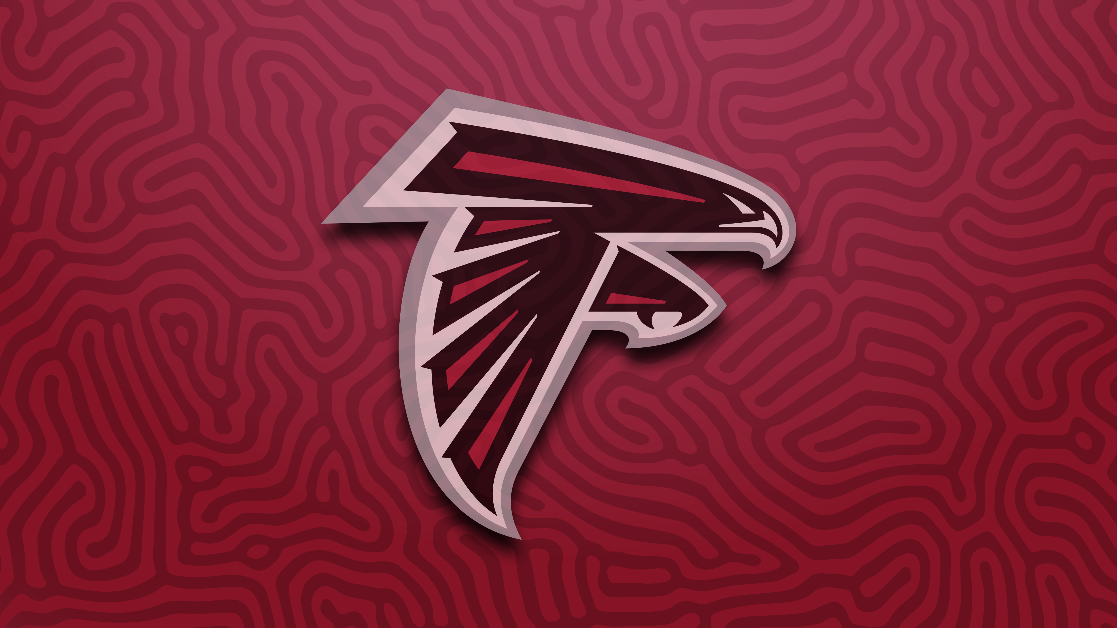 Official Atlanta Falcons NFL team logo centered on a solid red background.