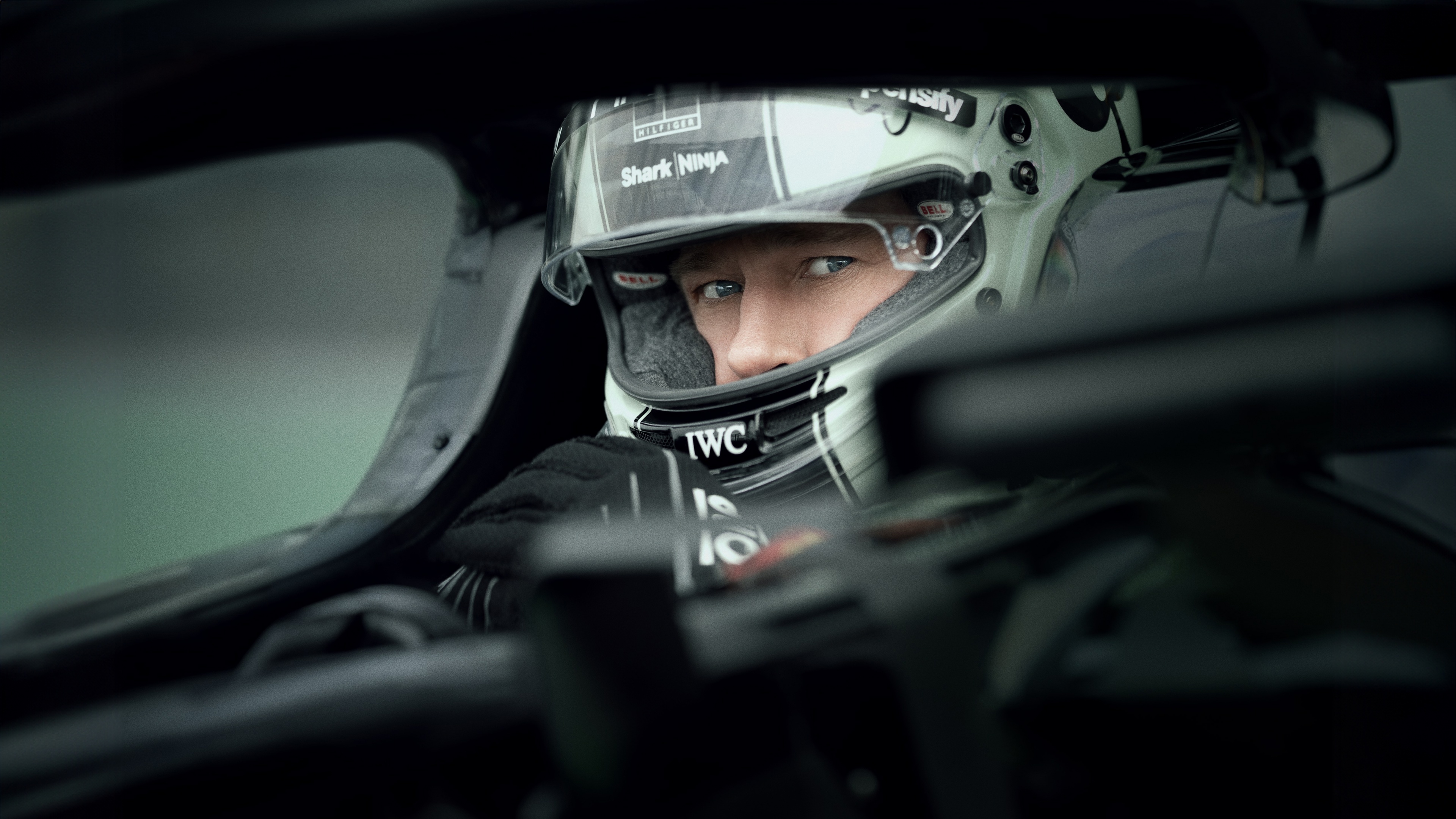 Brad Pitt as racing driver Sonny Hayes in a scene from the movie F1.