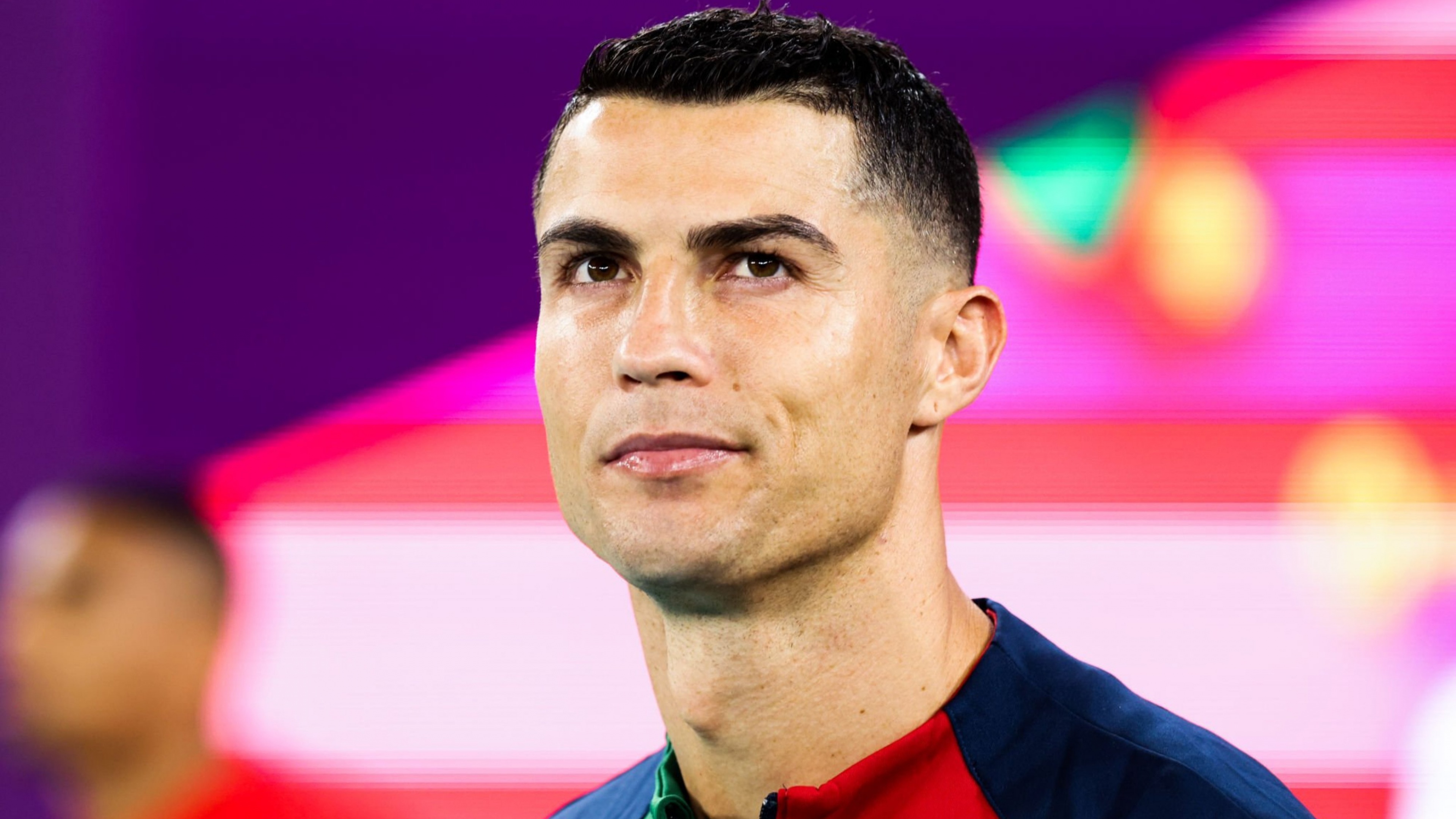A professional portrait of Cristiano Ronaldo, the famous Portuguese football player.