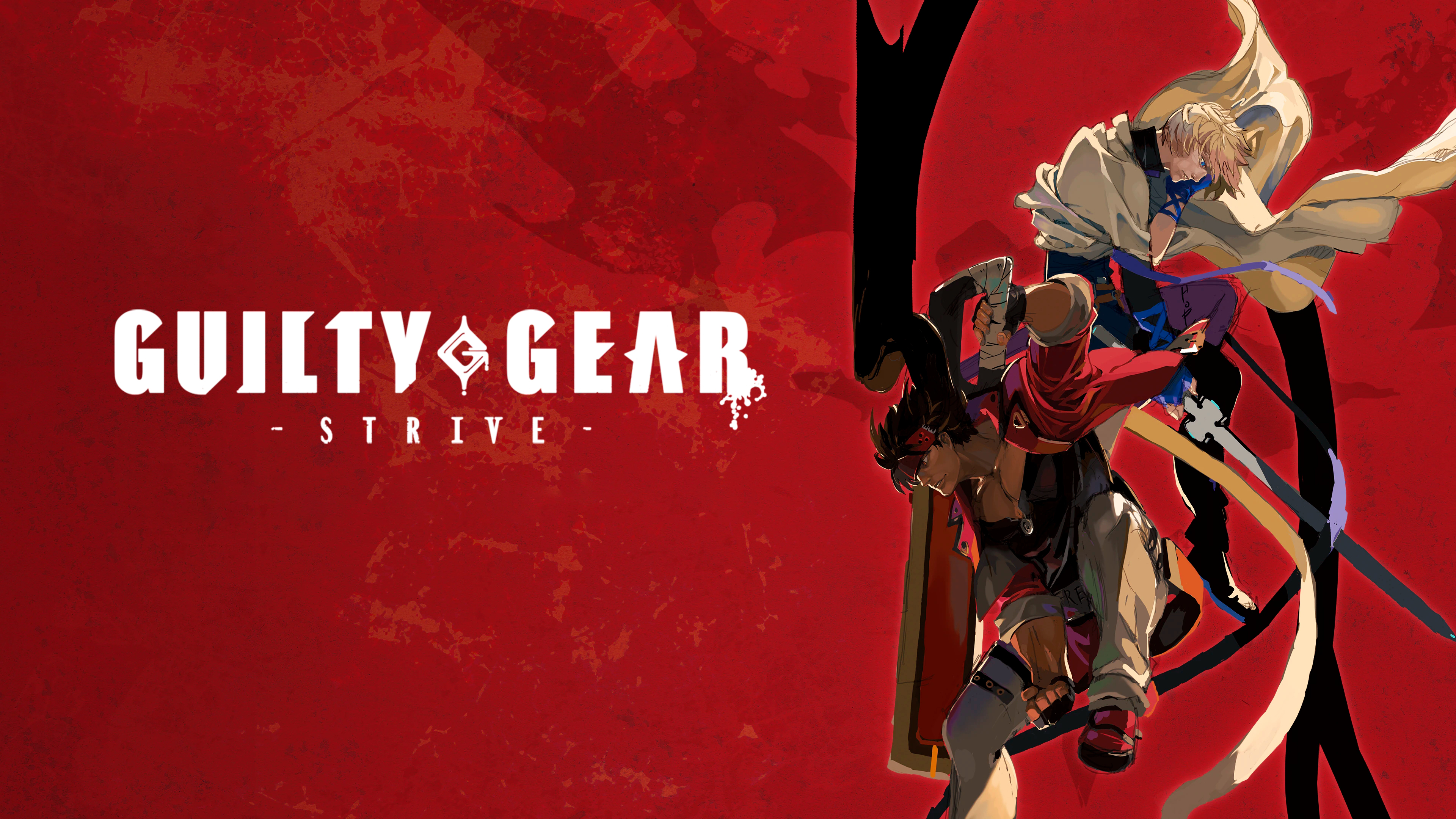 A detailed cybernetic warrior in high-tech armor against a vibrant red background.