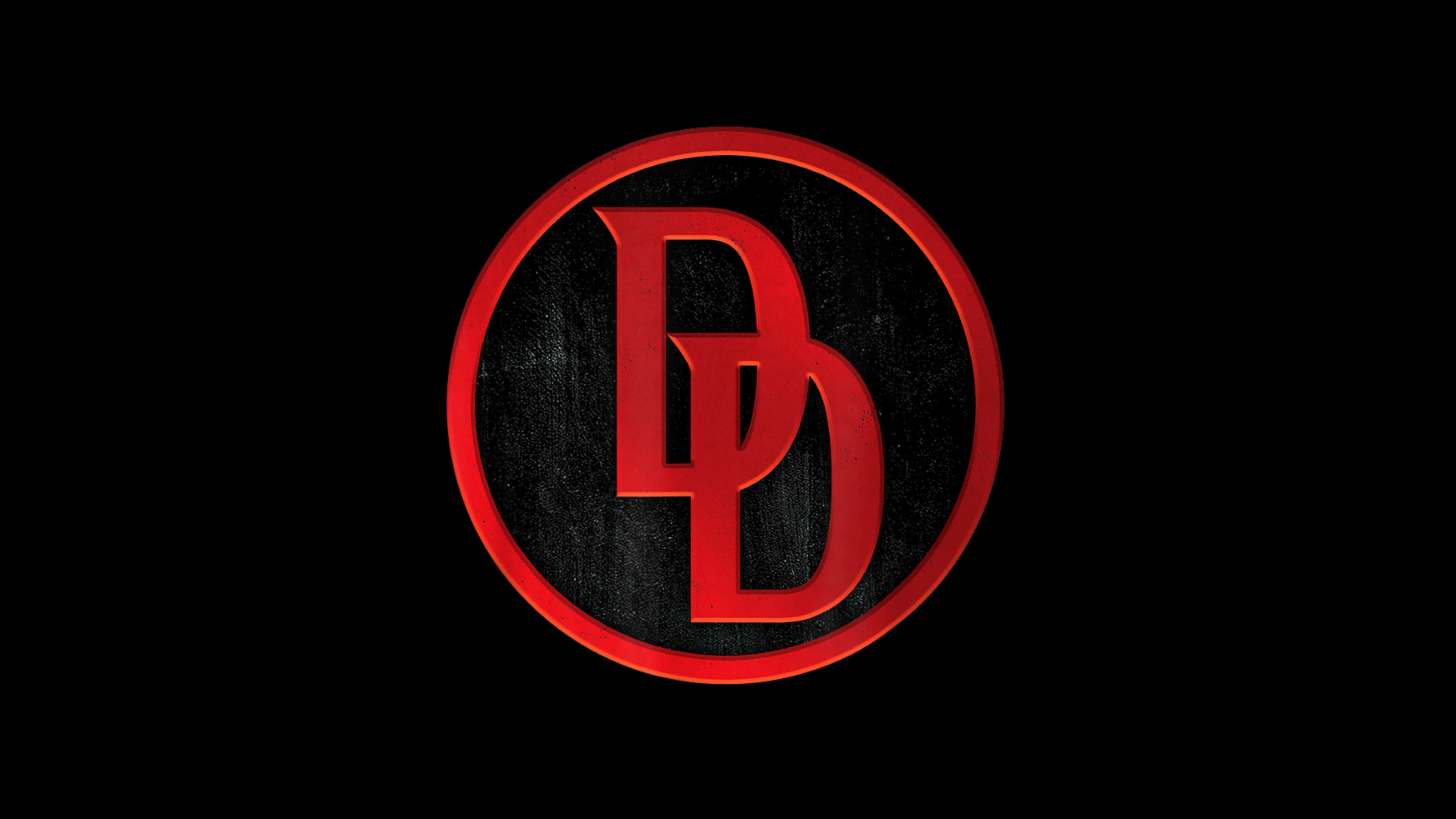 Minimalist Daredevil: Born Again logo on a pitch-black background.