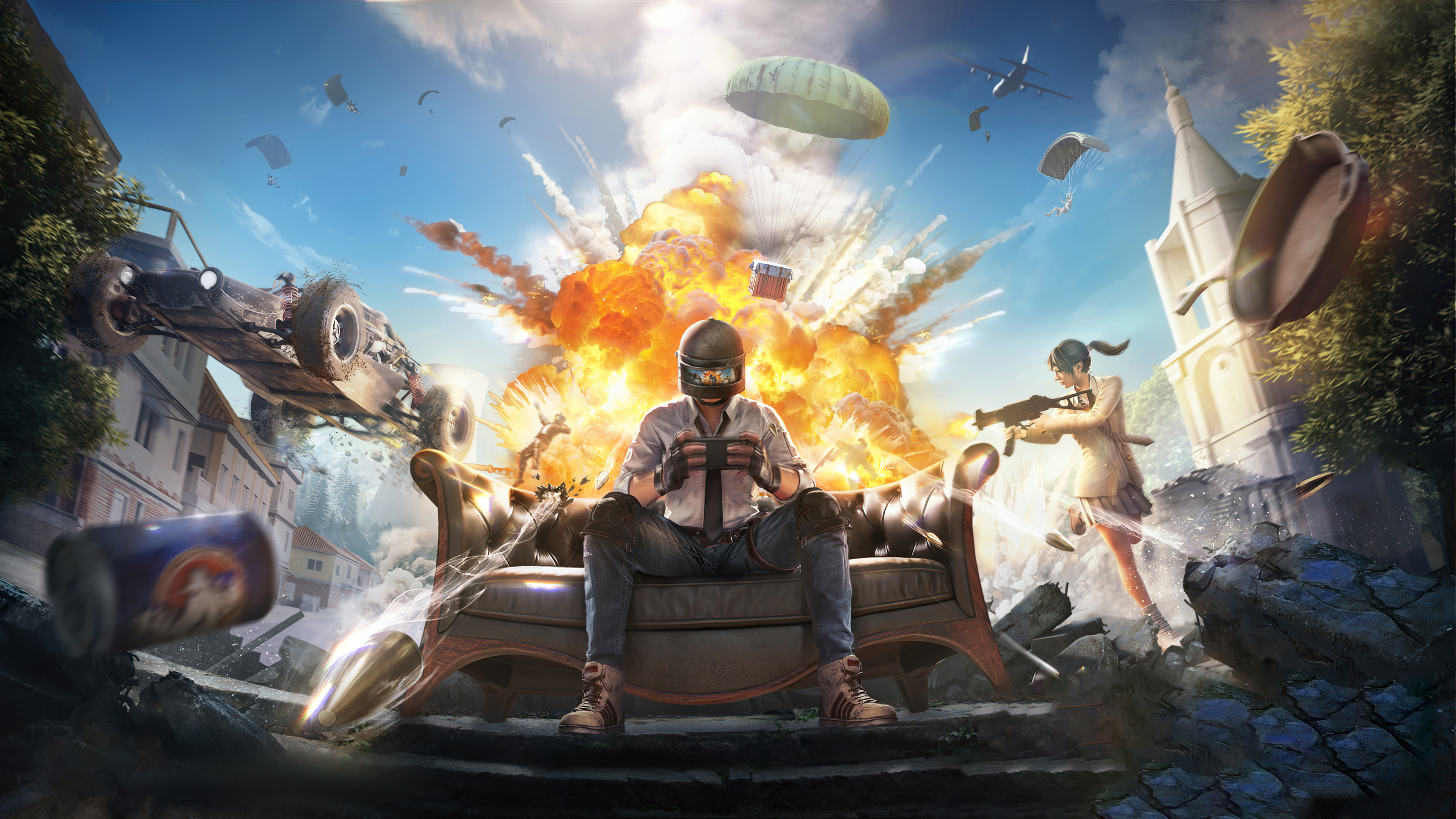 A character in tactical military gear and combat equipment from the PUBG Mobile video game.