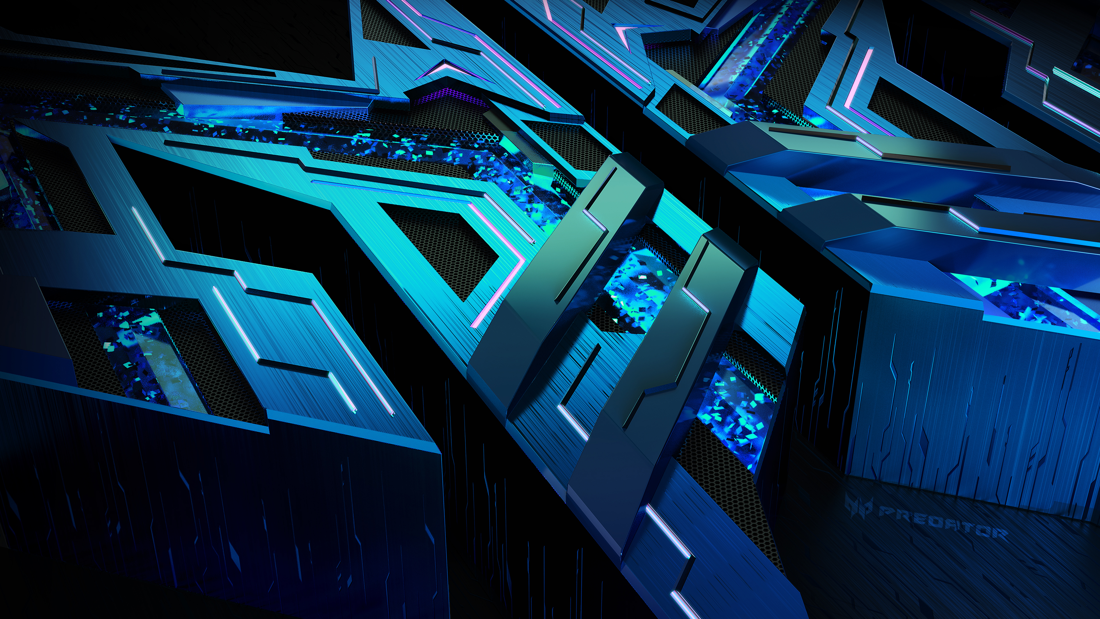 A dark, futuristic science fiction logo design for Acer Predator with a high-tech aesthetic.