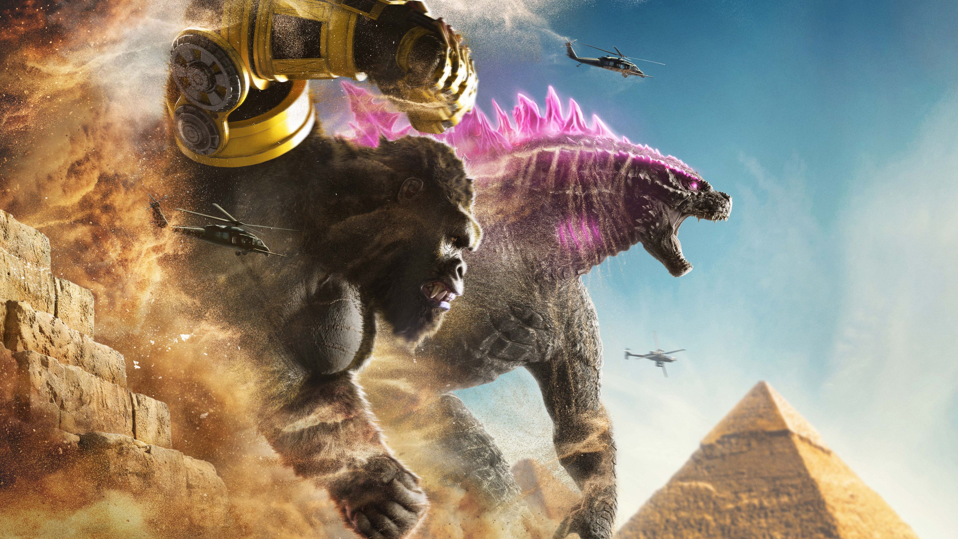 Cinematic movie poster for Godzilla x Kong: The New Empire featuring Godzilla and Kong.