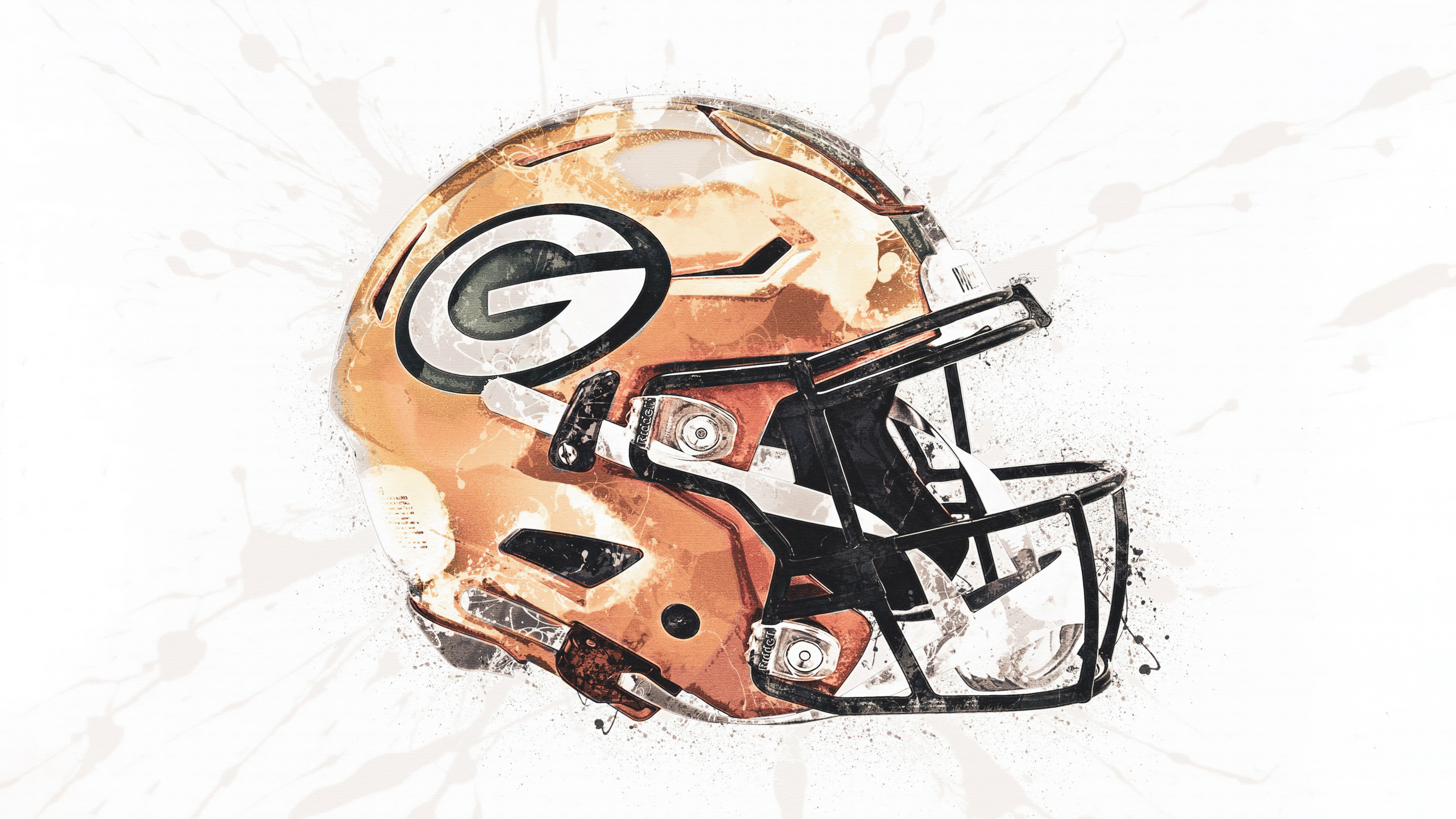 Green Bay Packers NFL football helmet isolated on a white background