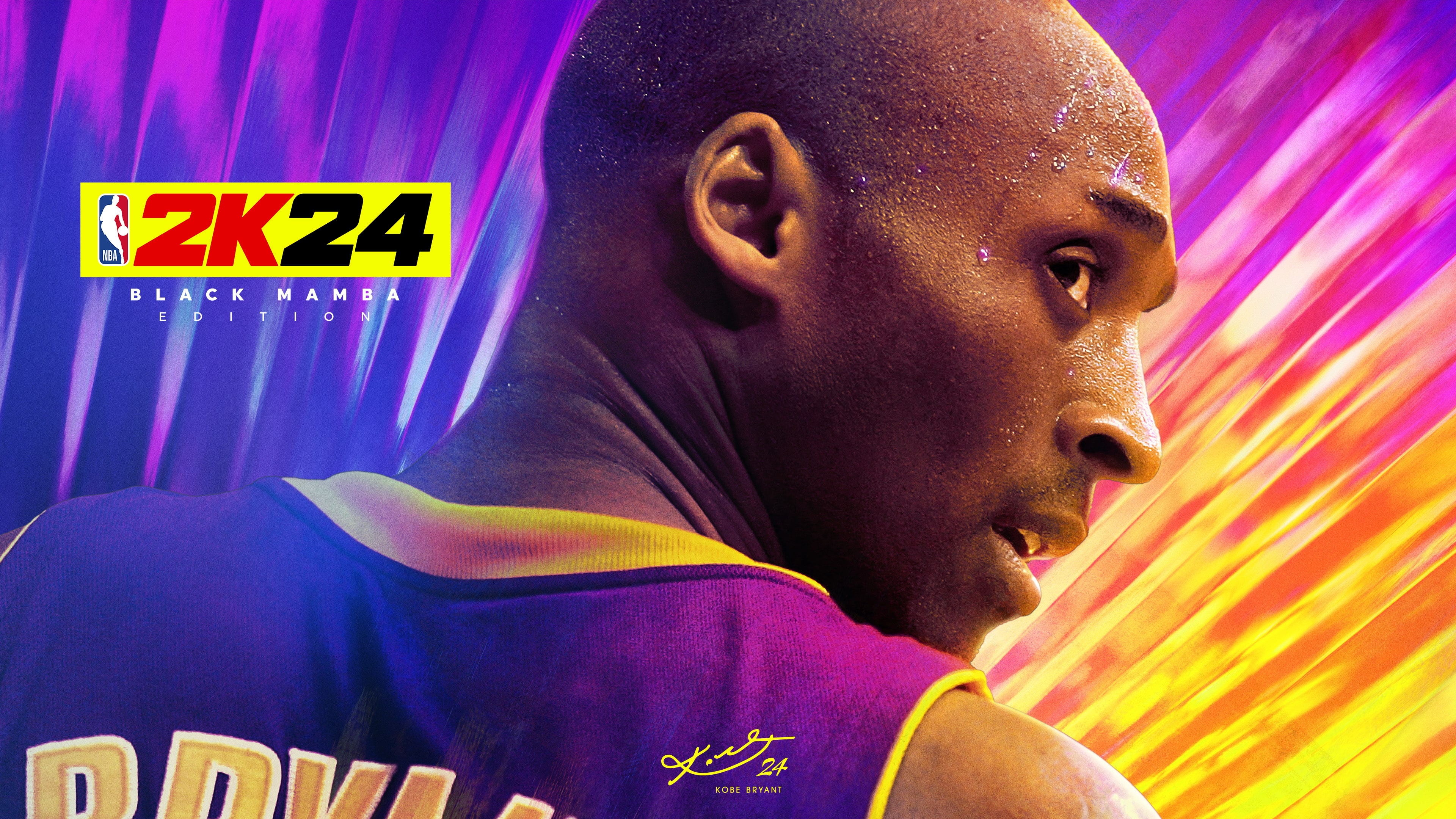 A powerful tribute to Kobe Bryant, the Black Mamba, styled after NBA 2K24 visuals.