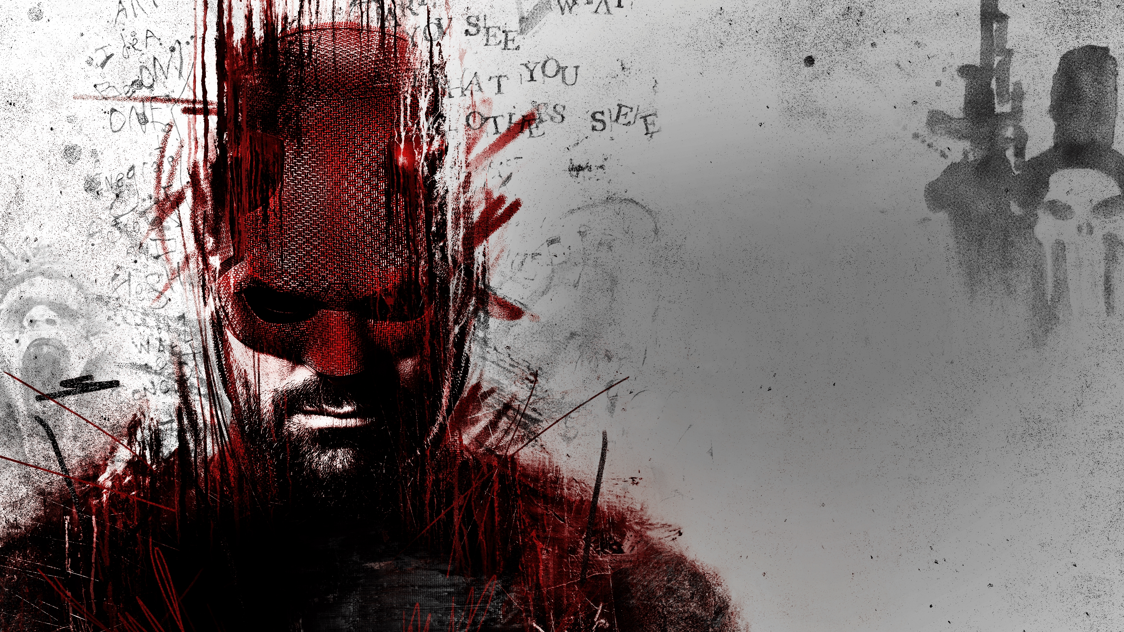 An artistic depiction of Matt Murdock from the Marvel Comics series Daredevil: Born Again.