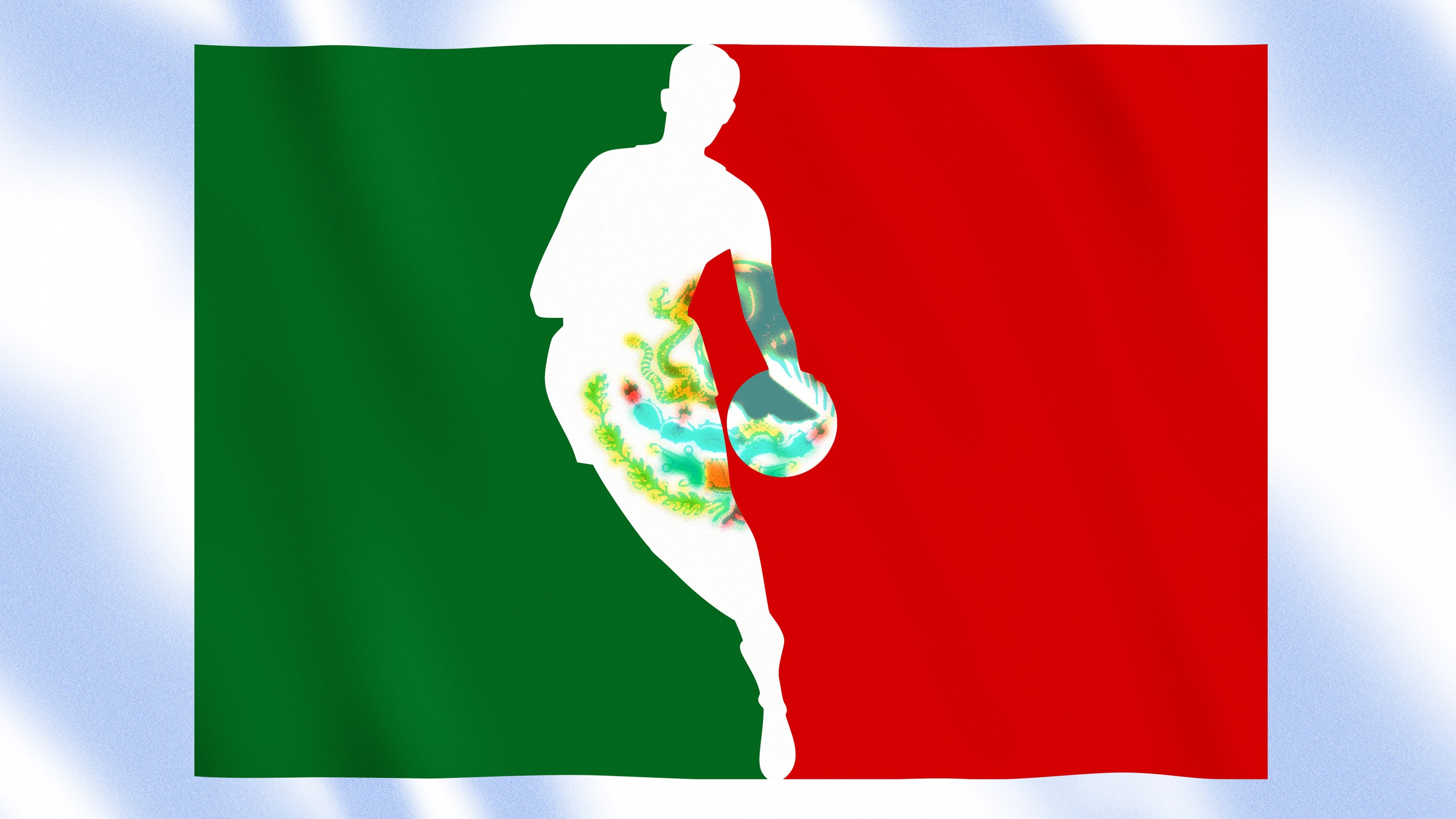 A professional basketball team concept featuring the vibrant green, white, and red colors and the emblem of the Mexican flag.