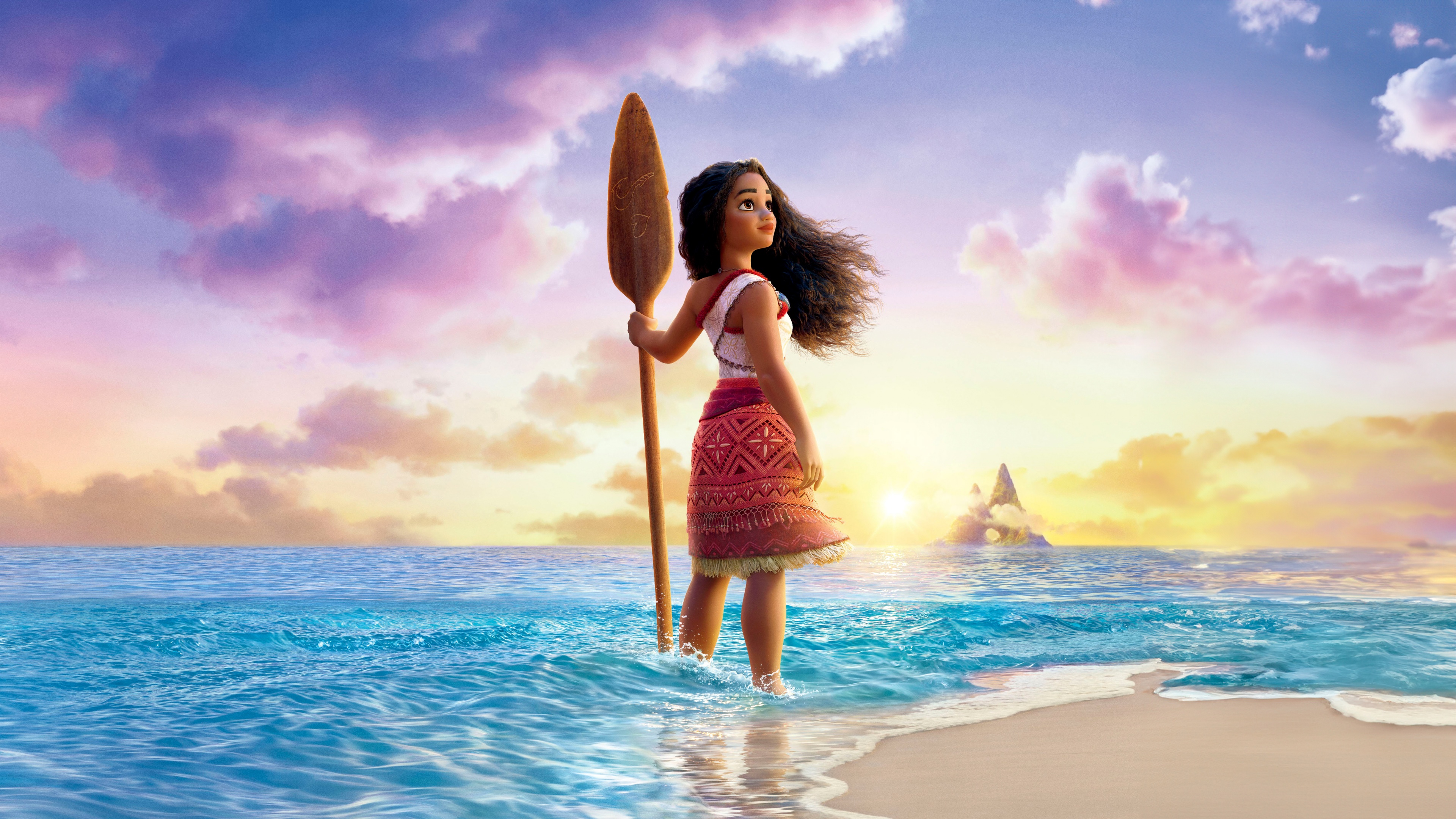 High-resolution fan art of Moana from the movie Moana 2, featuring cinematic lighting and tropical scenery.
