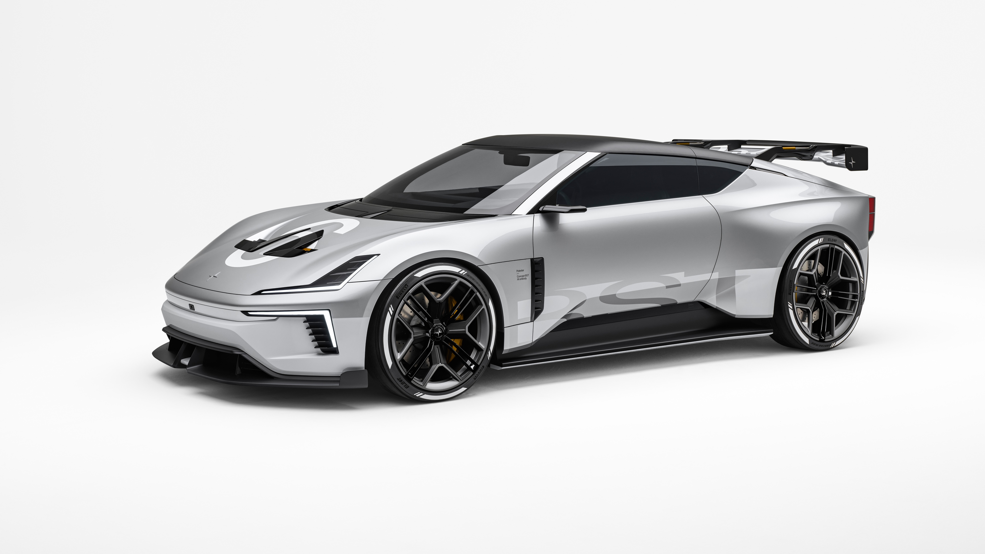 Polestar Concept BST electric racing car on a white background