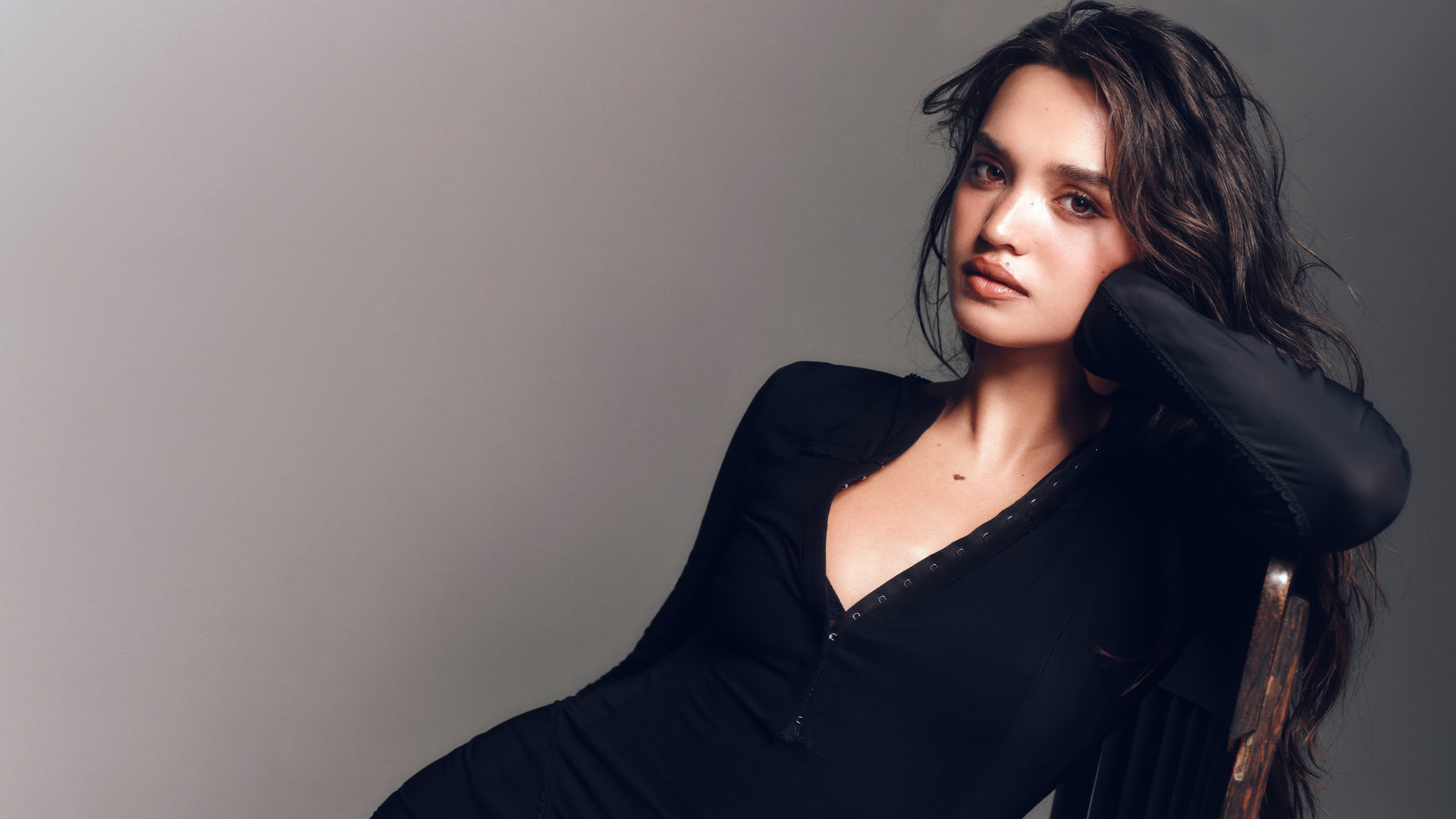 A professional portrait of actress Sophia Hammons wearing a stylish black dress.
