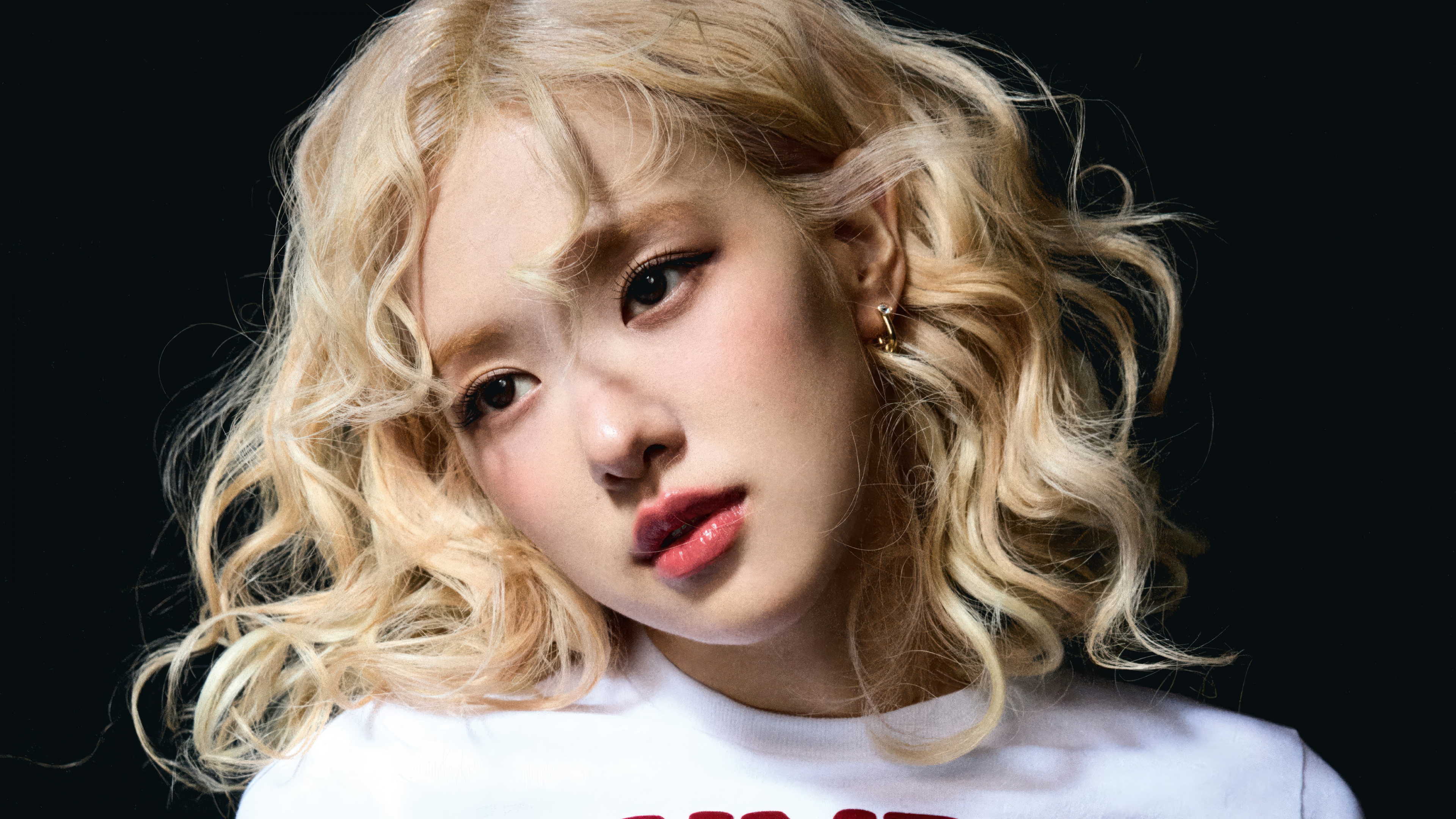 A high-resolution close-up portrait of Rosé from the K-pop group BLACKPINK.