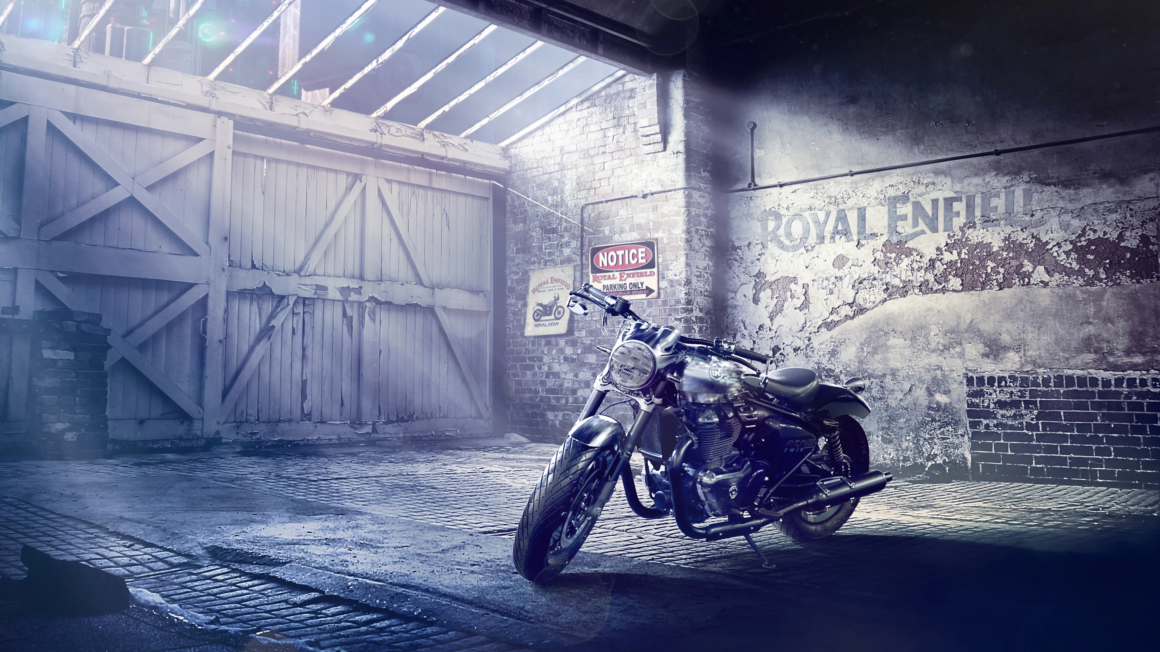 The Royal Enfield SG650 Concept motorcycle on display at the EICMA 2021 Motorcycle Show.