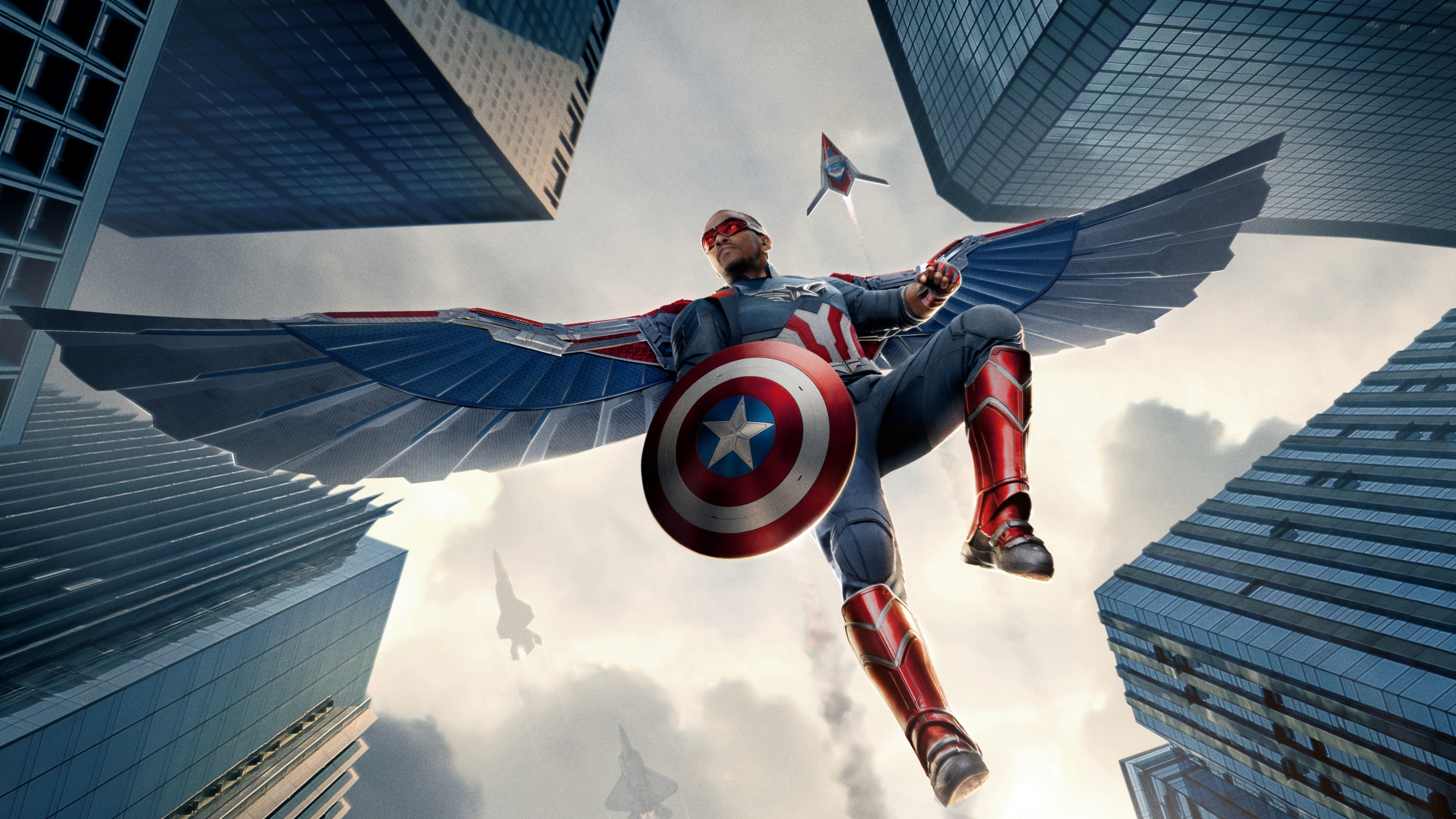 Sam Wilson appearing as Captain America from the movie Captain America: Brave New World, played by Anthony Mackie