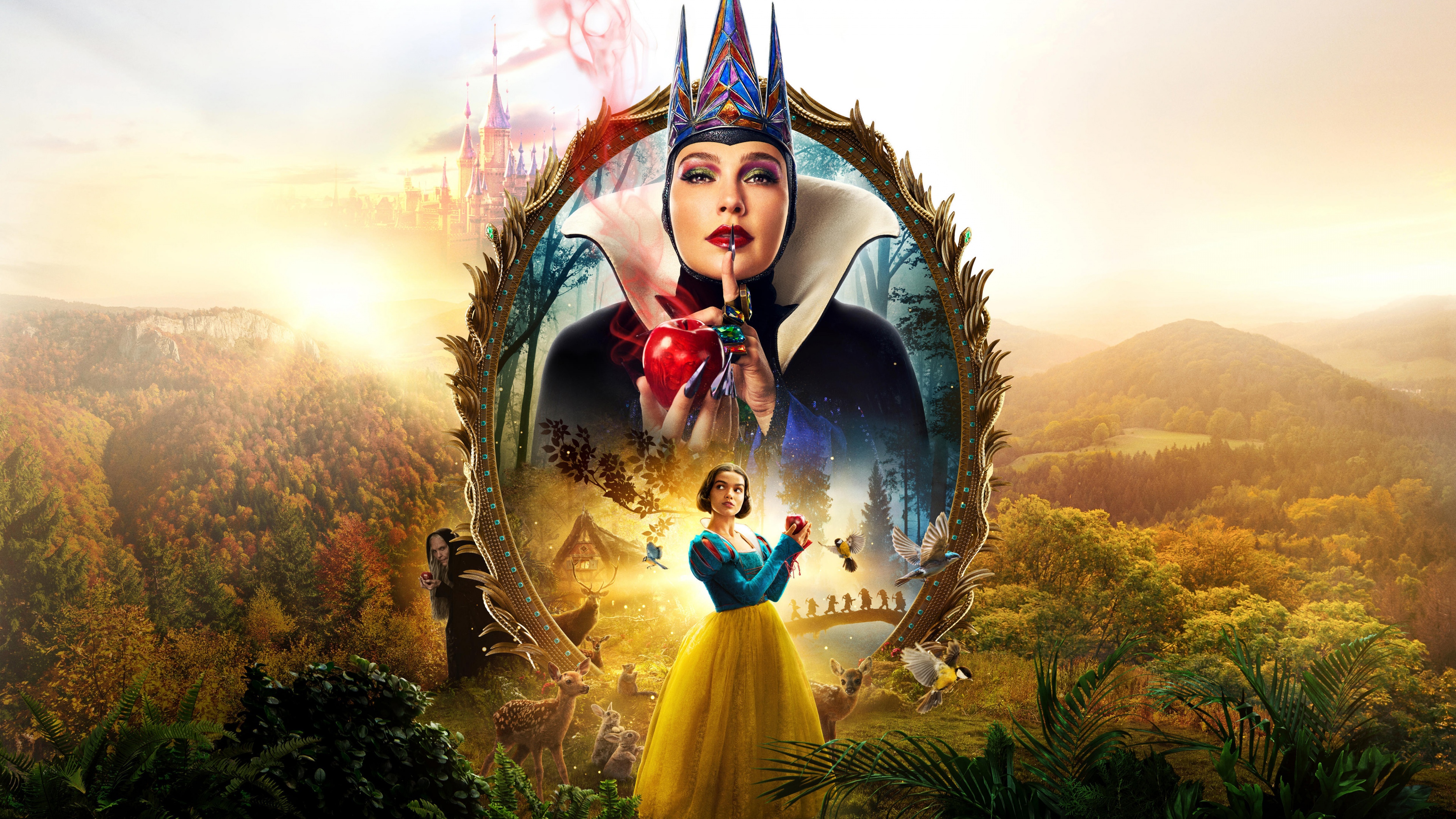 A high-detail, cinematic portrait of Snow White, the legendary Disney Princess.