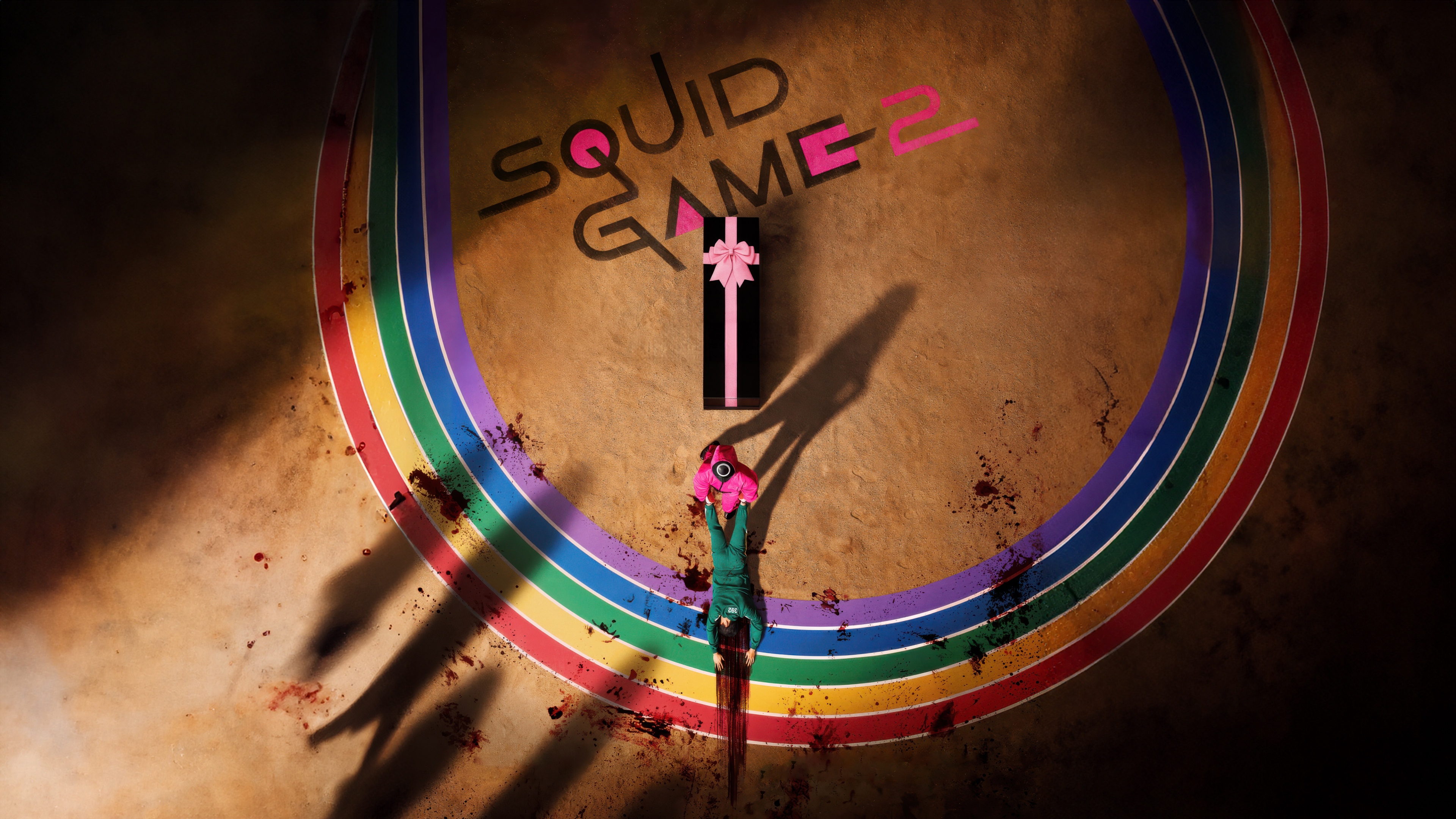 A cinematic and high-detail shot from the Netflix series Squid Game Season 2, capturing the intense atmosphere of the survival game.