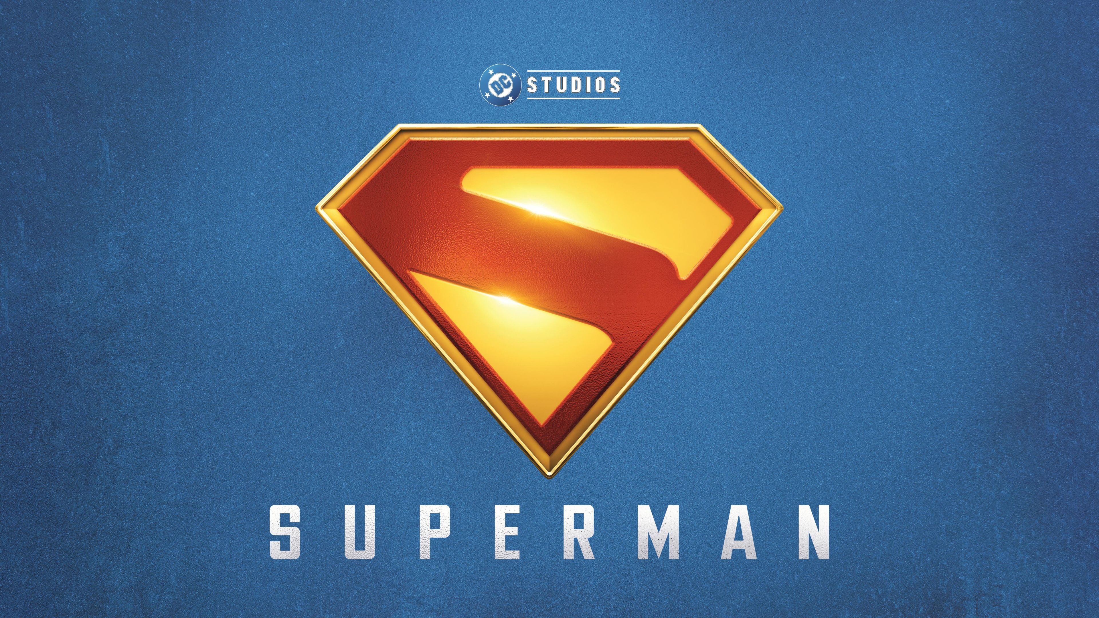 A detailed cinematic portrait of Superman from DC Comics with a blue background.